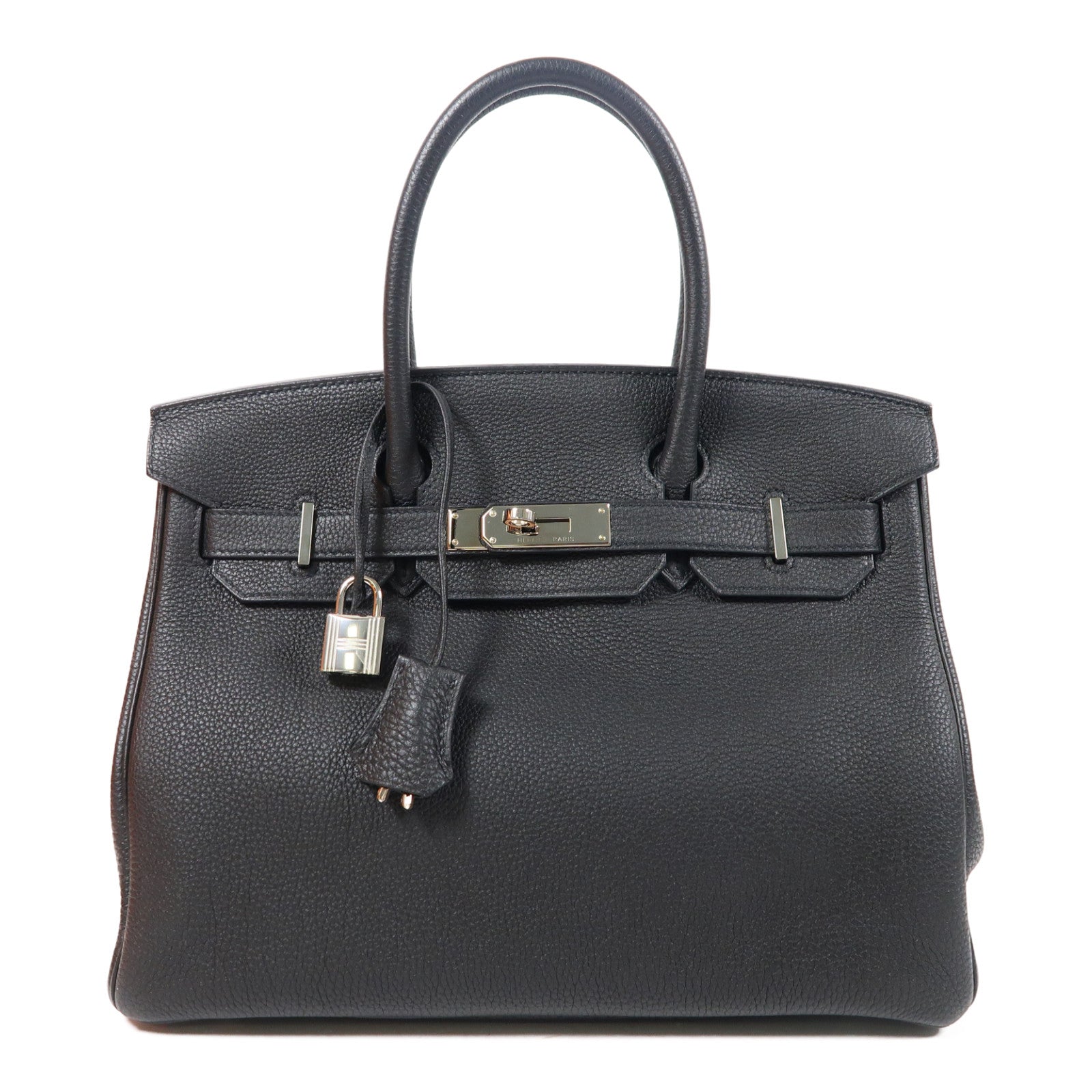 HERMES Togo皮革Birkin 30銀扣手挽袋黑色