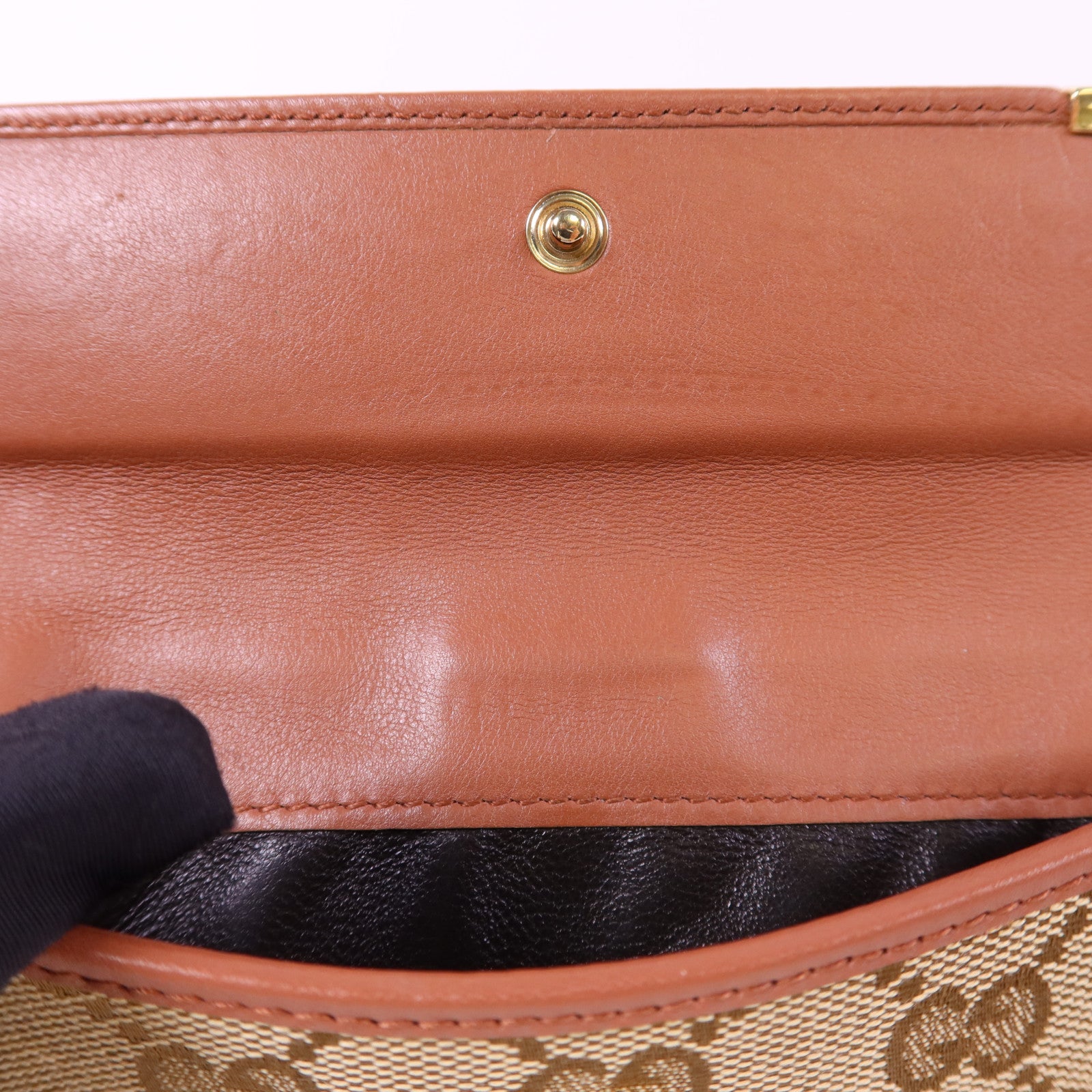 GUCCI 帆布Long Bifold Wallet金扣長錢包