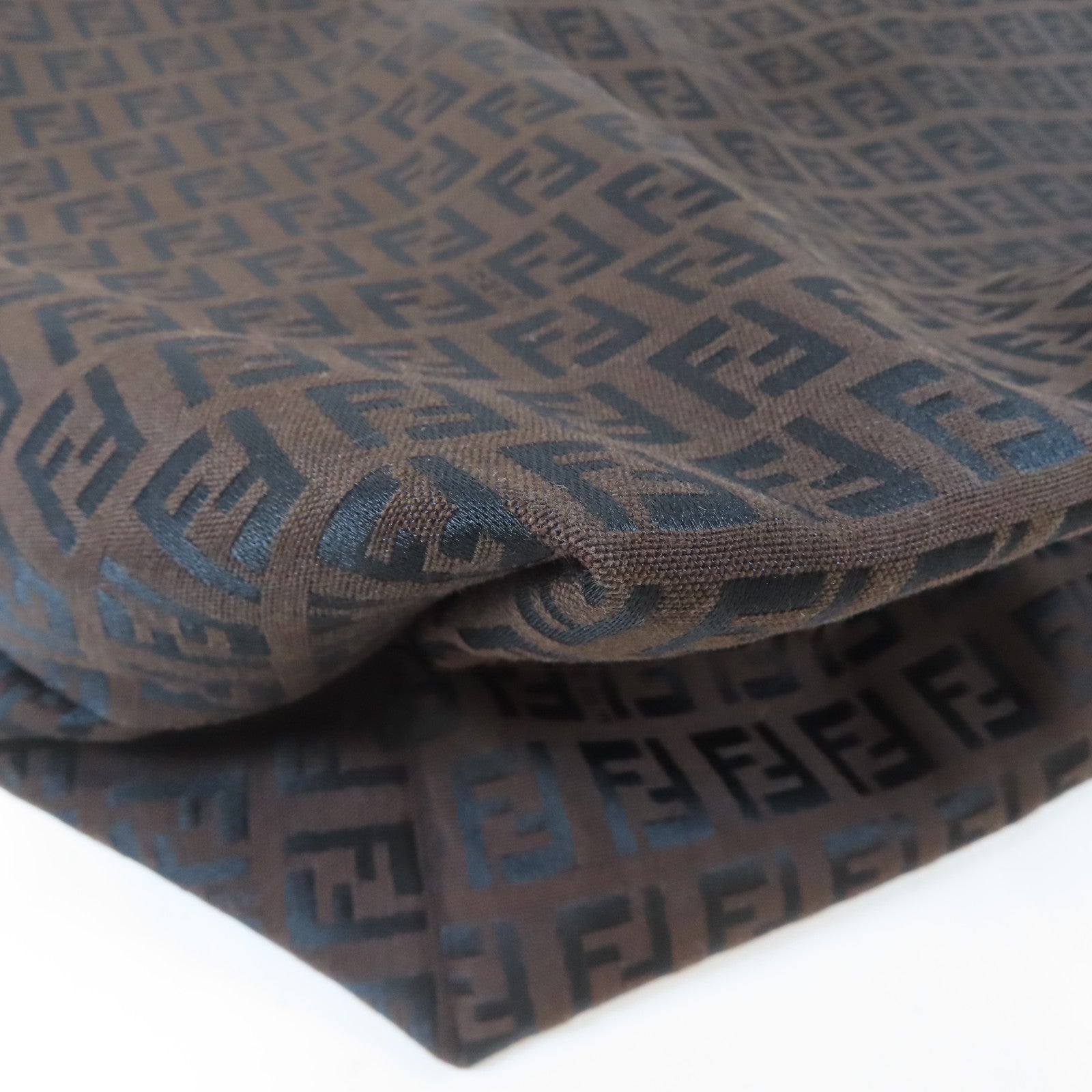 FENDI 帆布Tote Bag銀扣手挽袋啡色