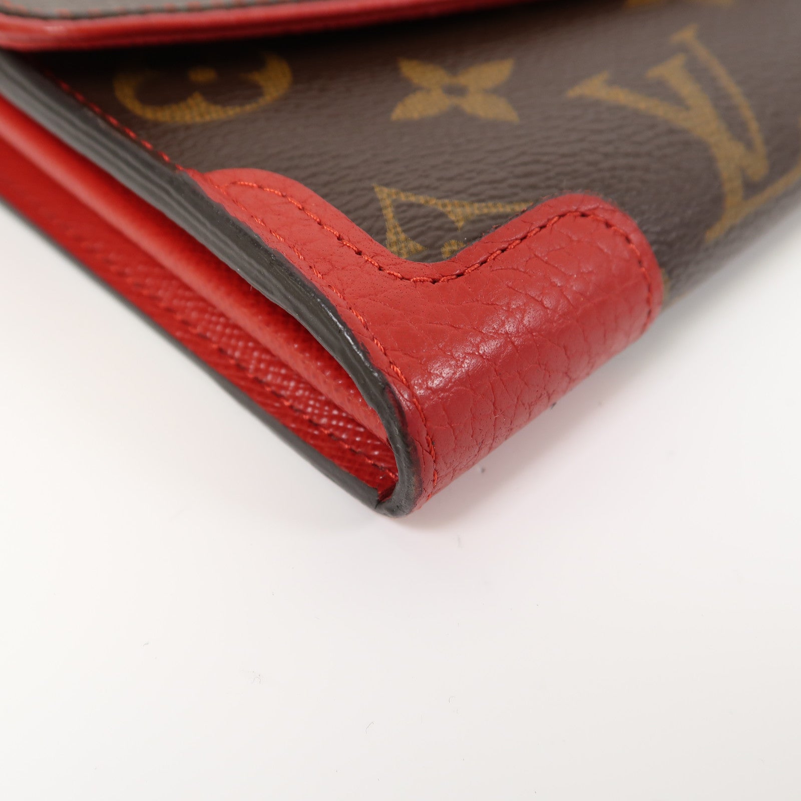 LOUIS VUITTON Monogram Sarah金扣長錢包啡色