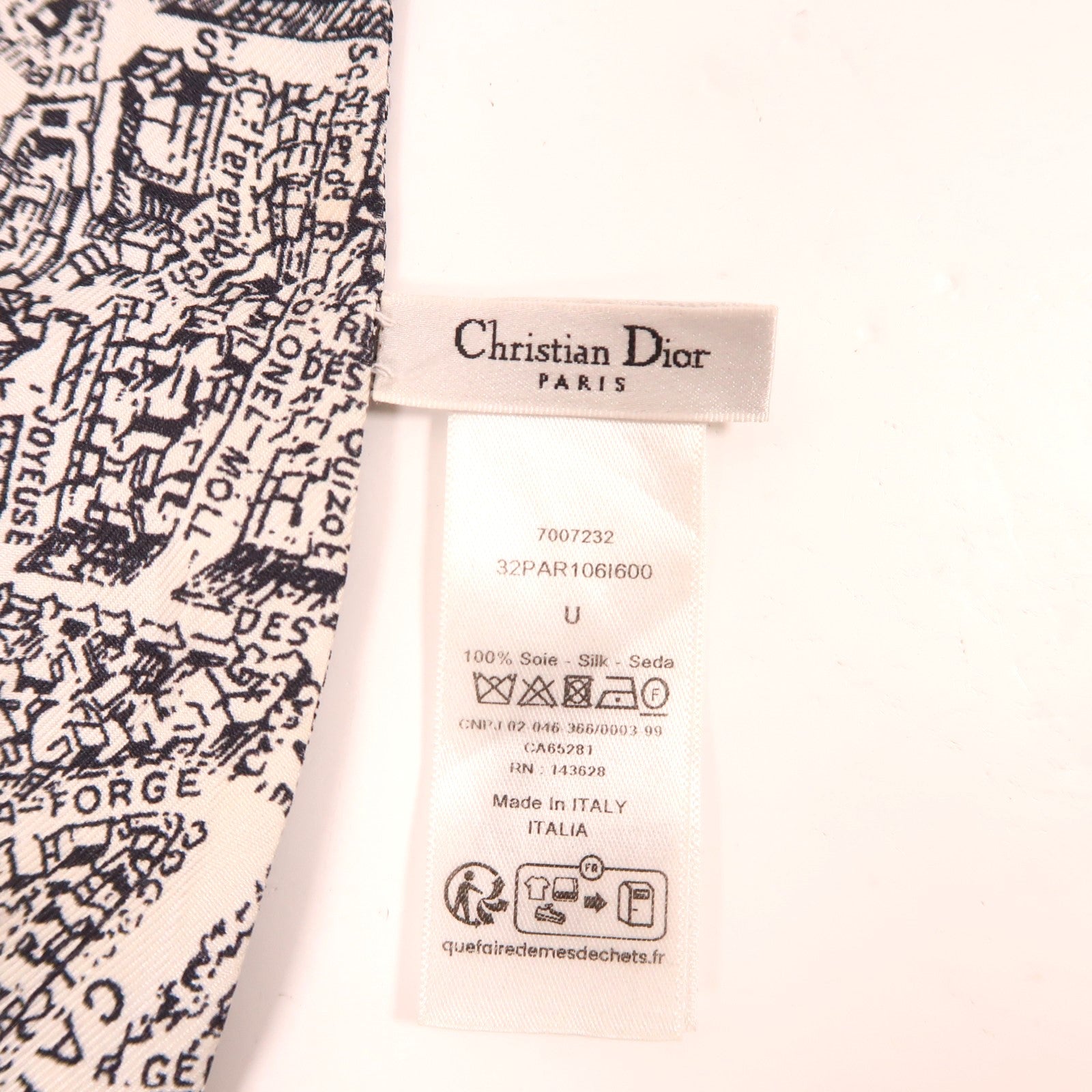 Dior 絲質Scarf絲巾黑色/白色