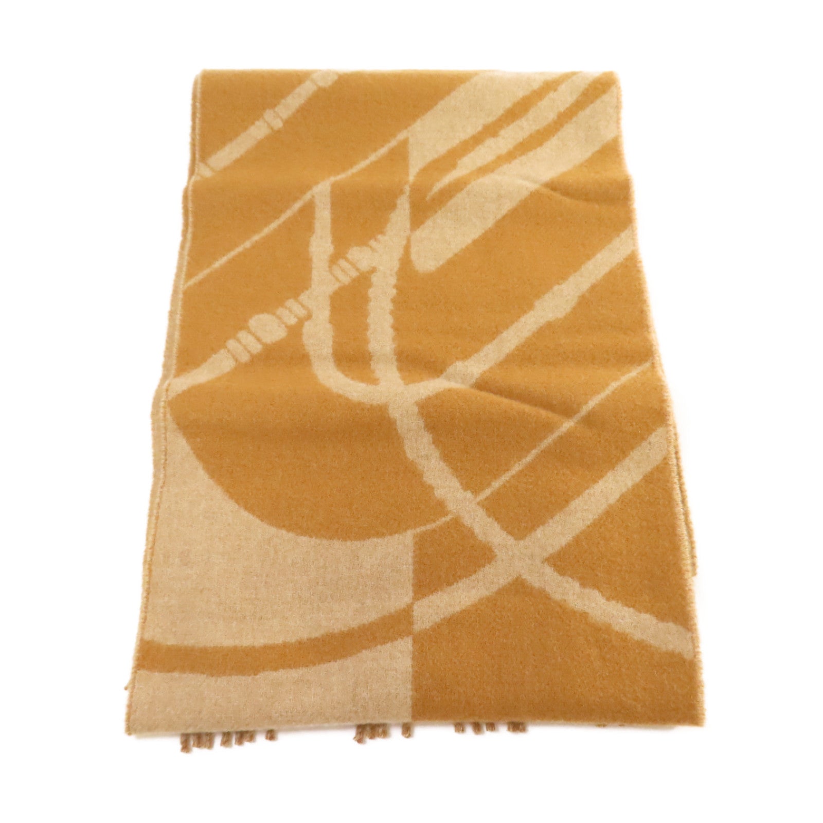 HERMES 【激減優惠】羊絨Scarf圍巾啡色/杏色