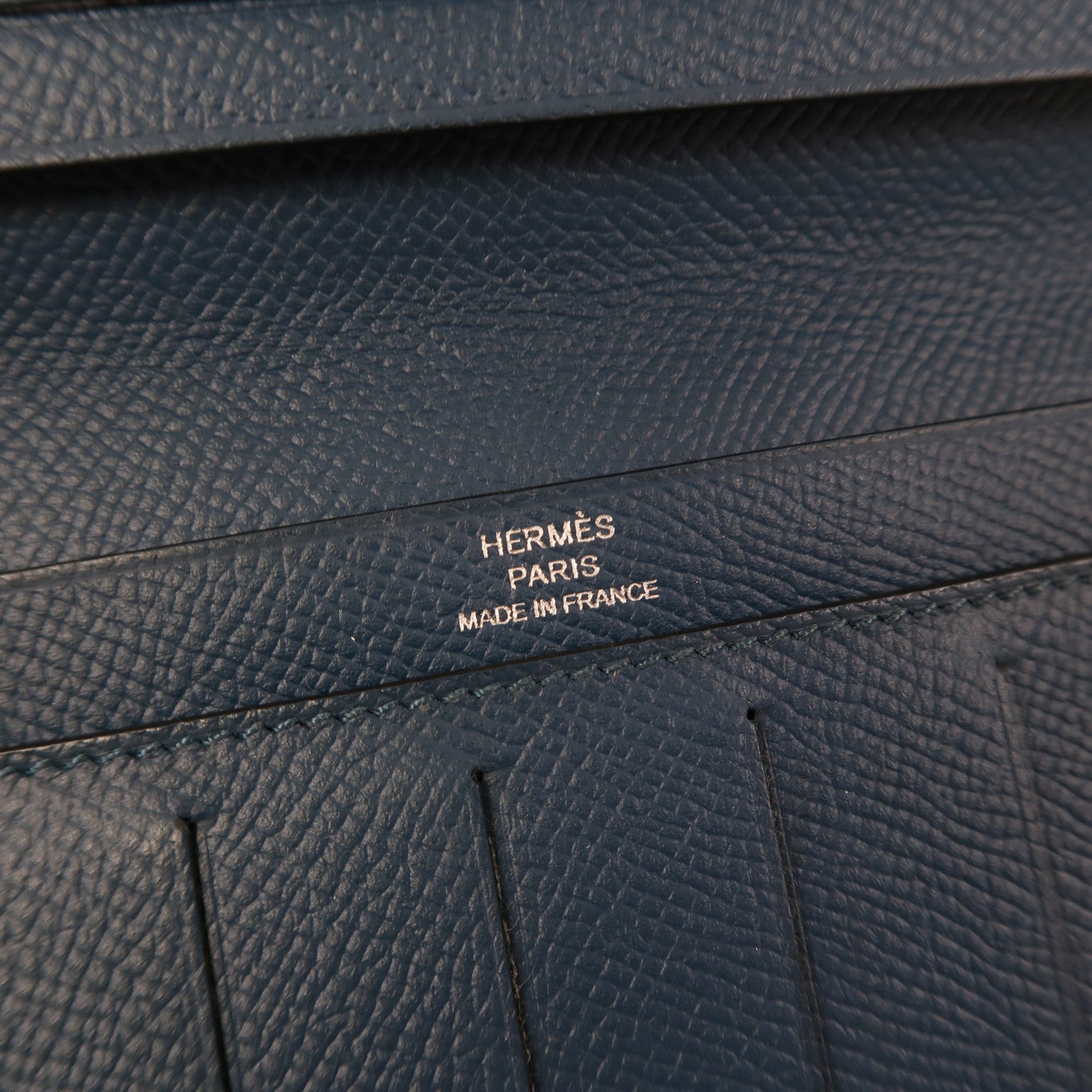 HERMES Epsom皮革Portefeuille Citizen Twill長錢包藍色