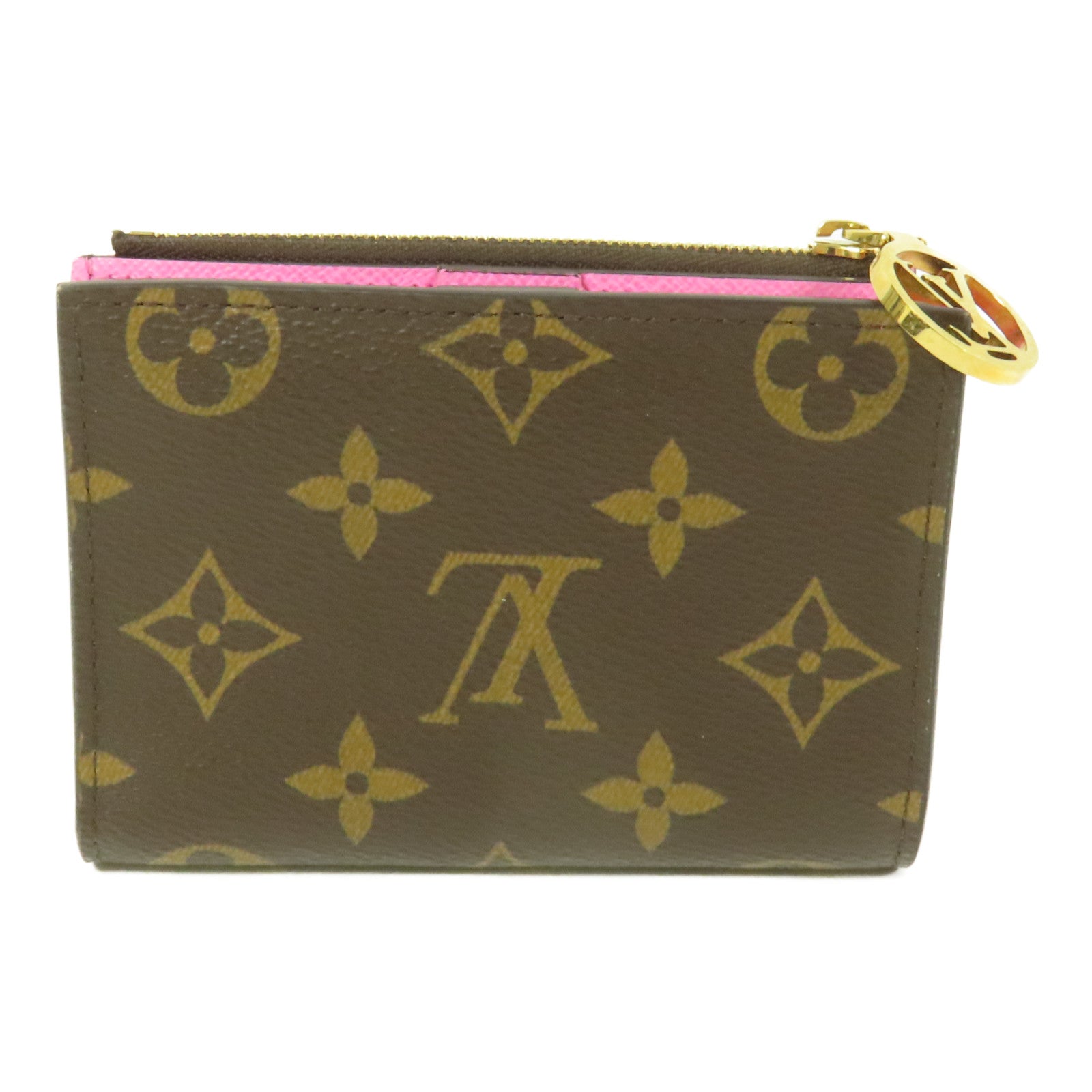 LOUIS VUITTON Monogram Lisa Wallet金扣錢包棕色/粉紅色