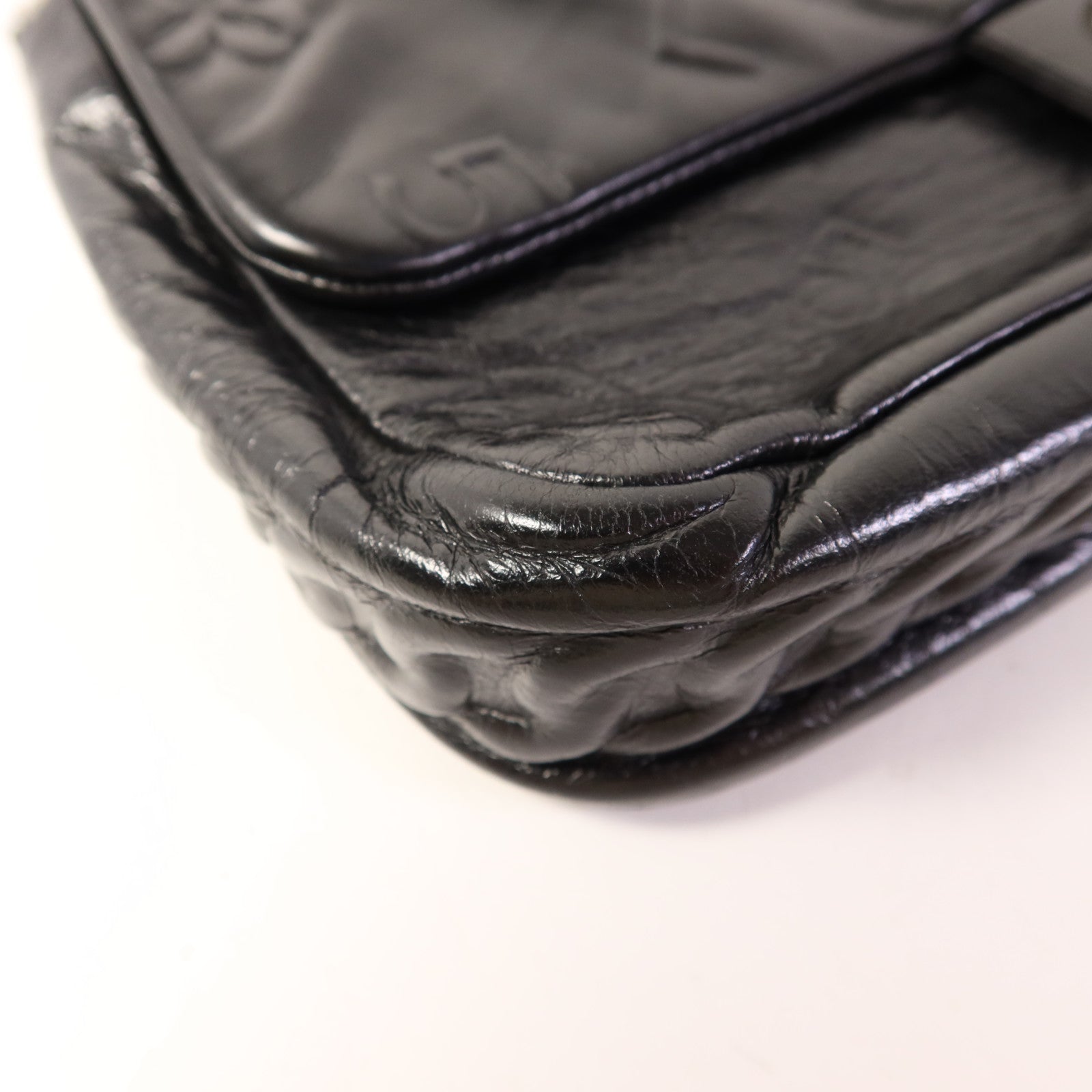 CHANEL 牛皮皮革Chain Shoulder Bag銀扣鏈帶肩背袋