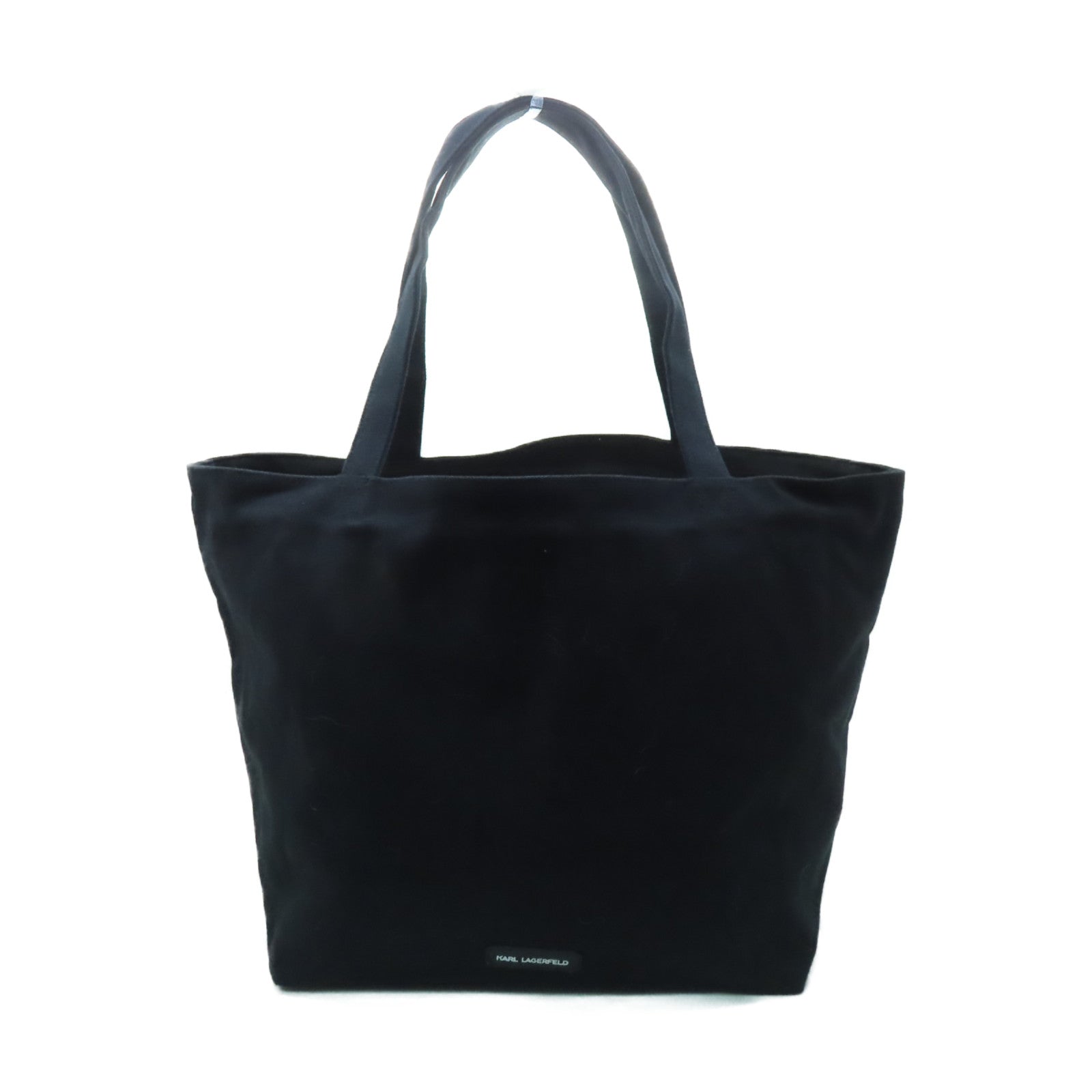 SELECTION 【激減優惠】帆布Karl Lagerfeld Tote Bag銀扣手挽袋黑色