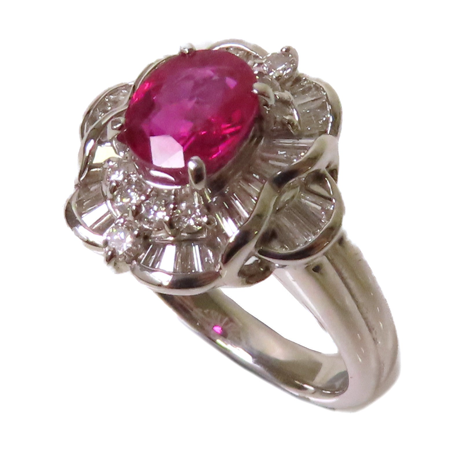 JEWELRY 【激減優惠】P900T鉑金1.39ct紅寶石/0.54ct鑽石Ruby Ring戒指US#5.75