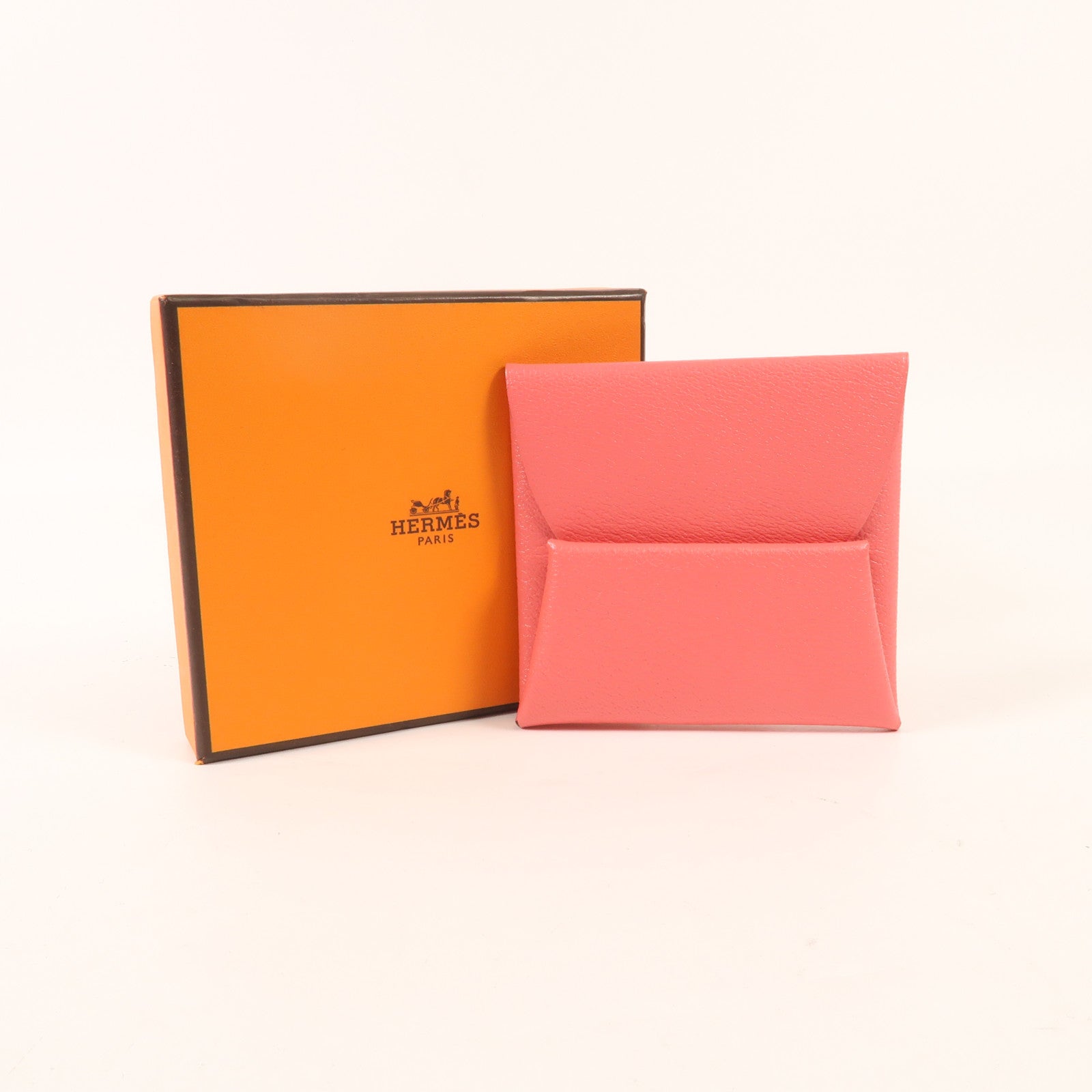 HERMES 【激減優惠】Chevre皮革Bastia錢包Pink