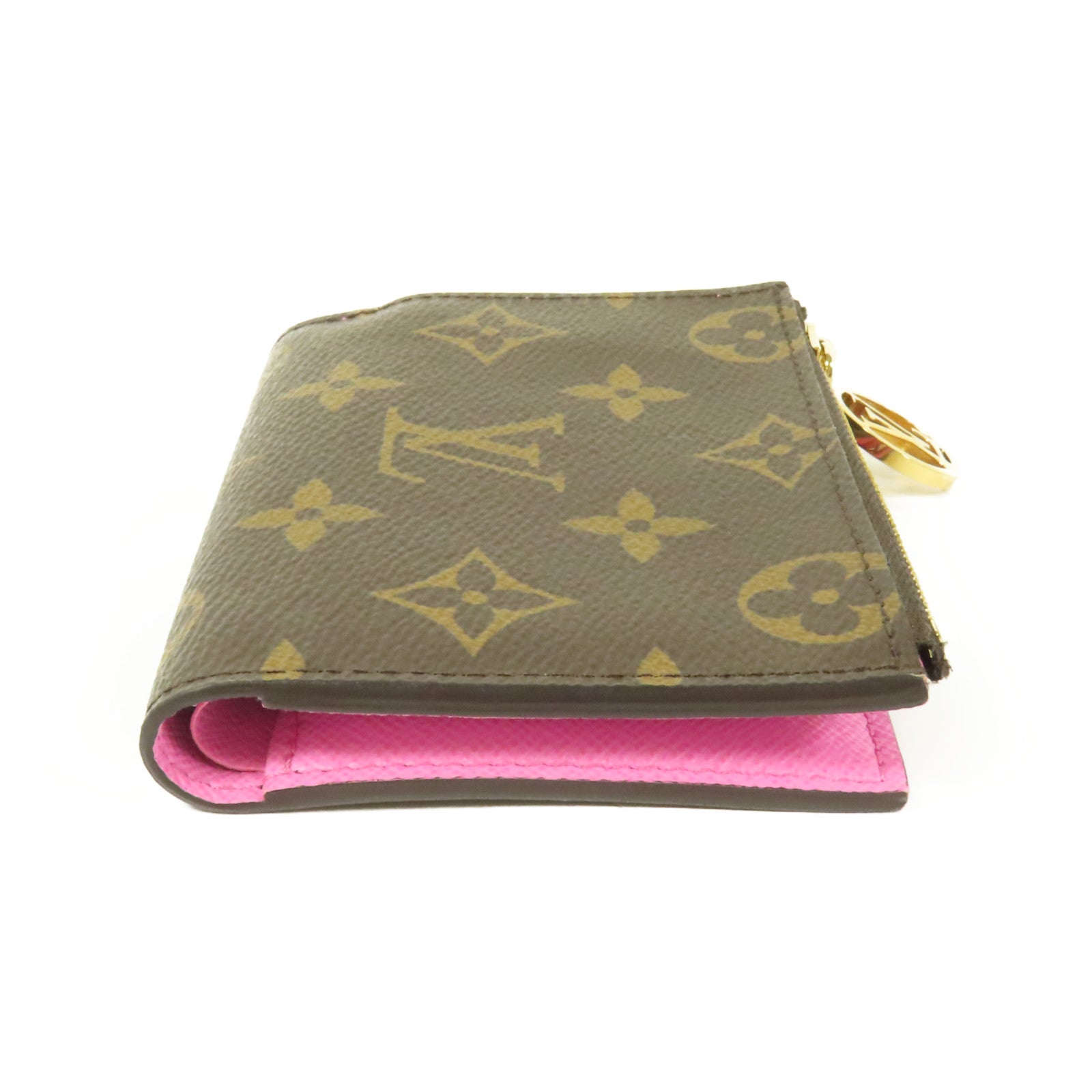 LOUIS VUITTON Monogram Lisa Wallet金扣錢包棕色/粉紅色
