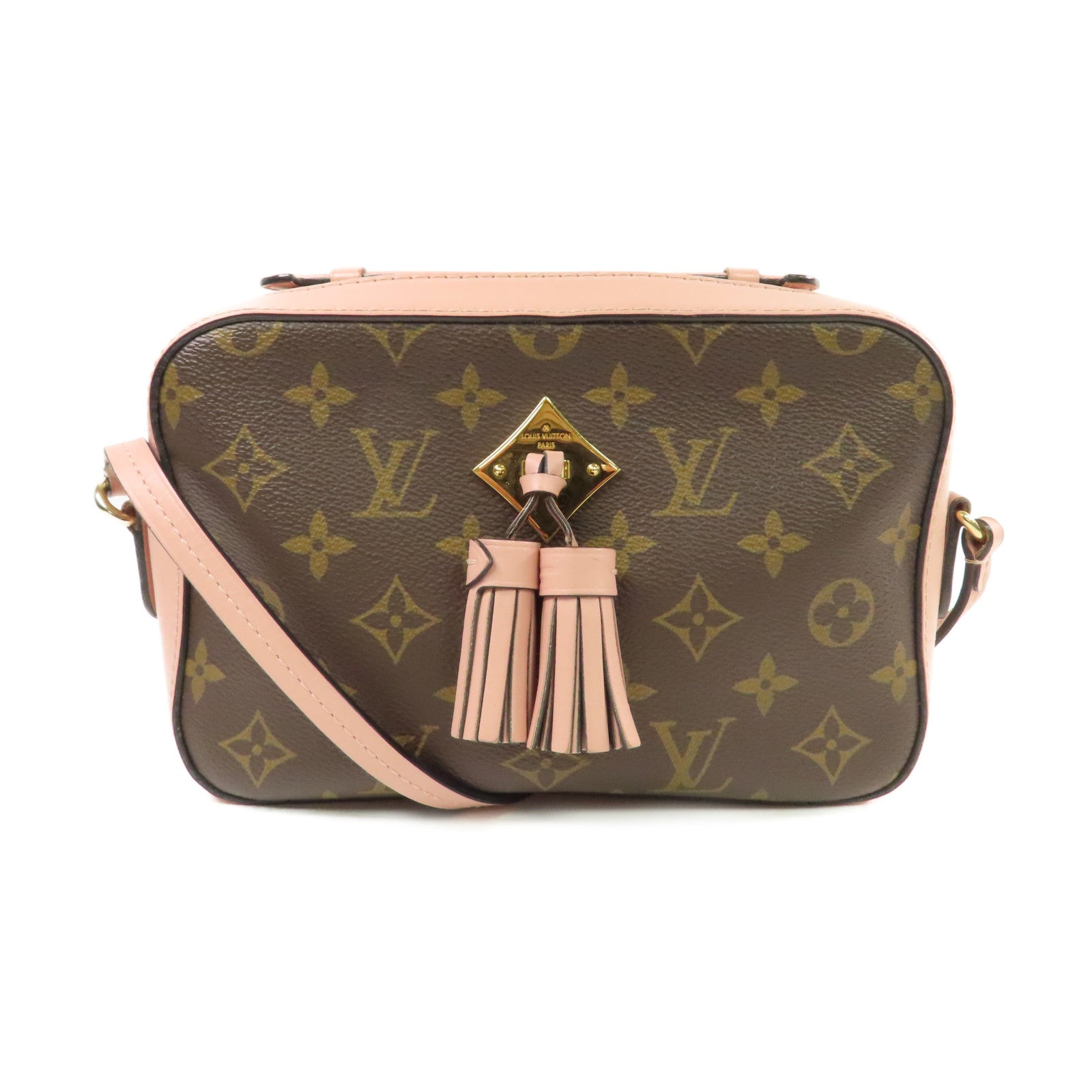 LOUIS VUITTON 【激減優惠】Monogram Saintonge 2Way Shoulder Bag金扣手挽肩背兩用袋啡色/粉紅色