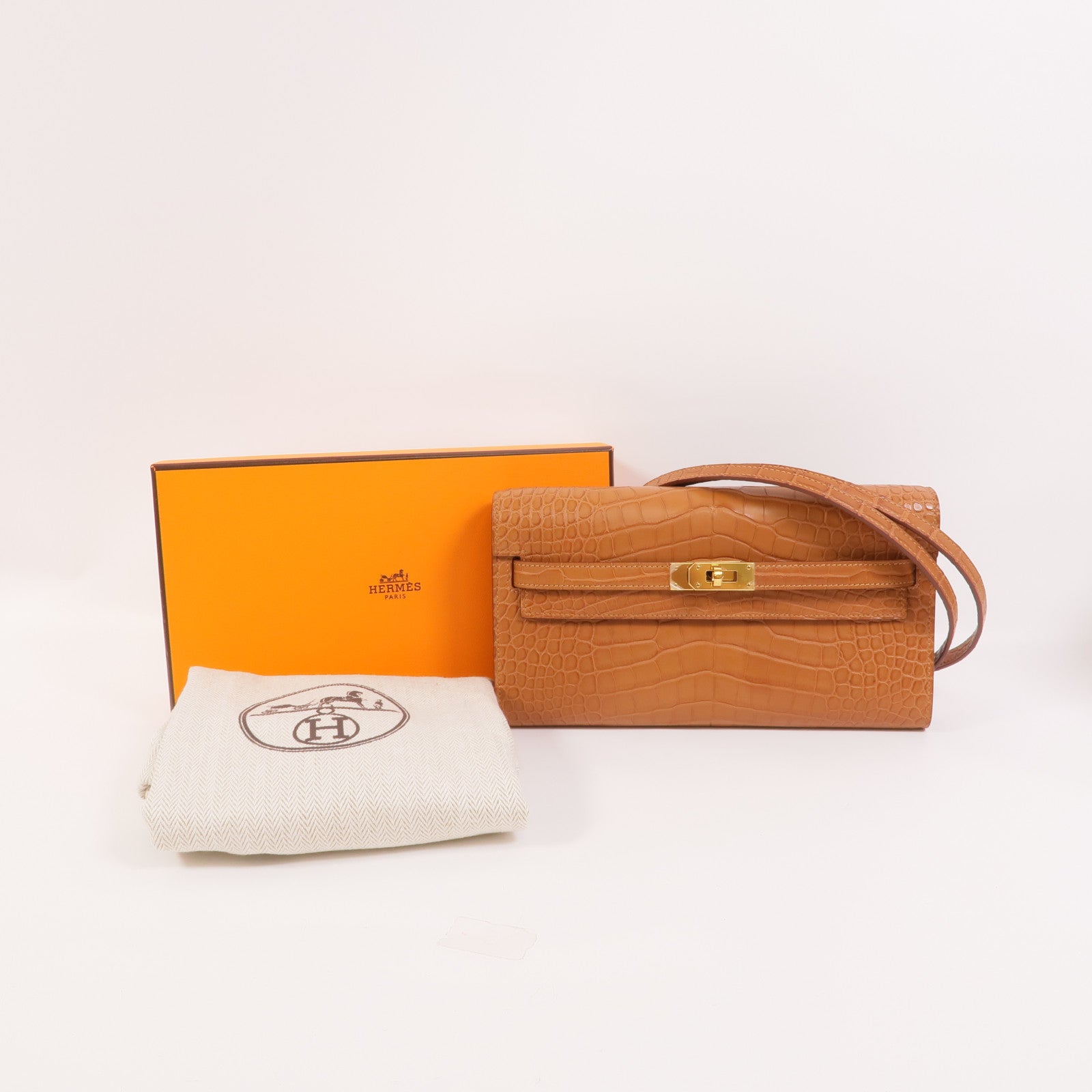 HERMES Alligator Mat Kelly To Go肩背袋