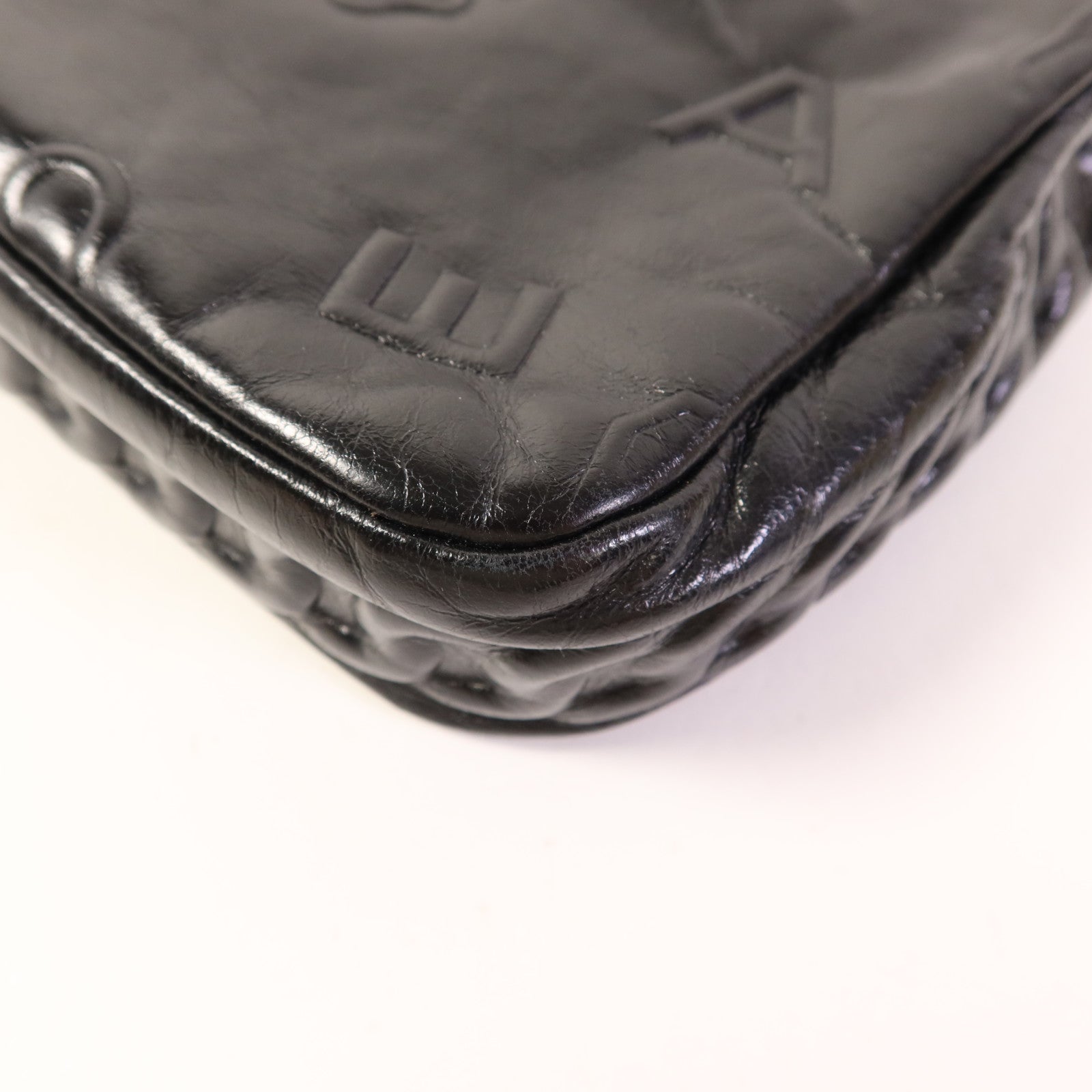 CHANEL 牛皮皮革Chain Shoulder Bag銀扣鏈帶肩背袋