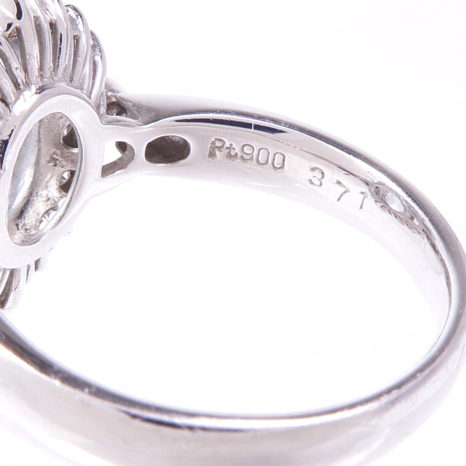 JEWELRY PT900鉑金Aquamarine Diamond Ring藍晶/鑽石戒指US#6