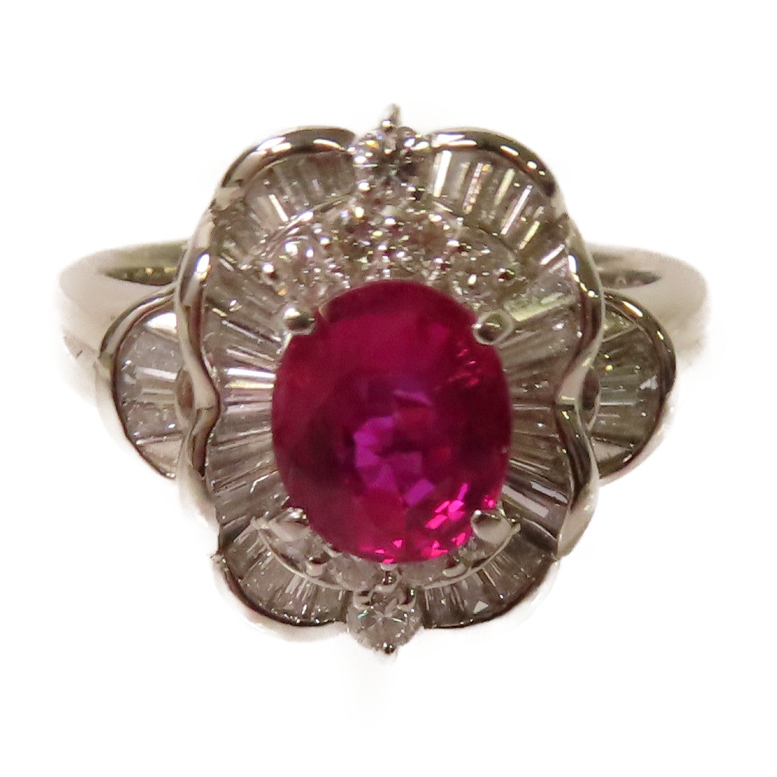 JEWELRY 【激減優惠】P900T鉑金1.39ct紅寶石/0.54ct鑽石Ruby Ring戒指US#5.75