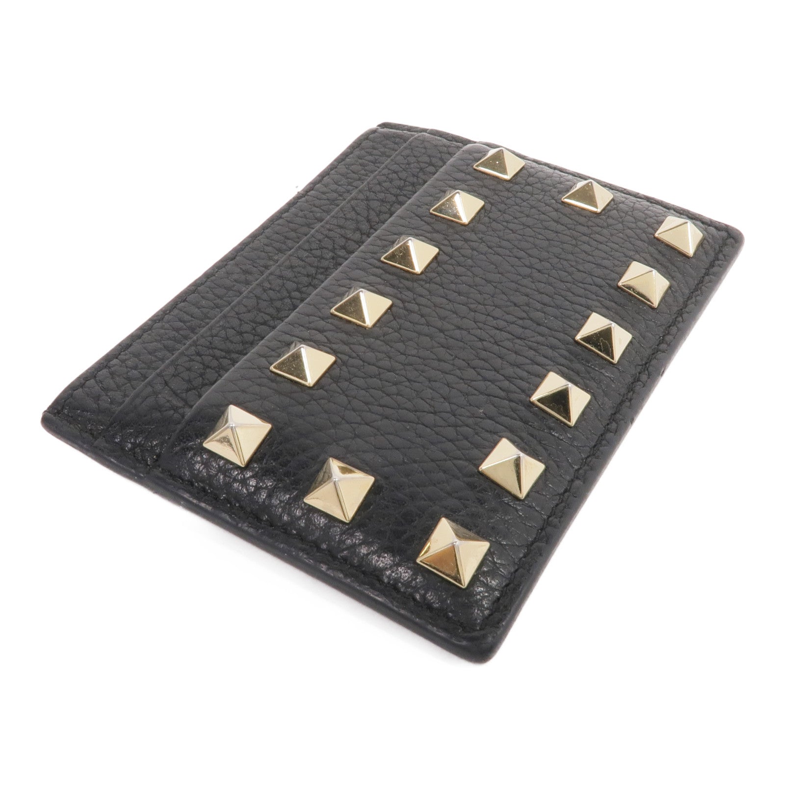 Valentino 牛皮皮革Rockstud Card Holder金扣卡片套