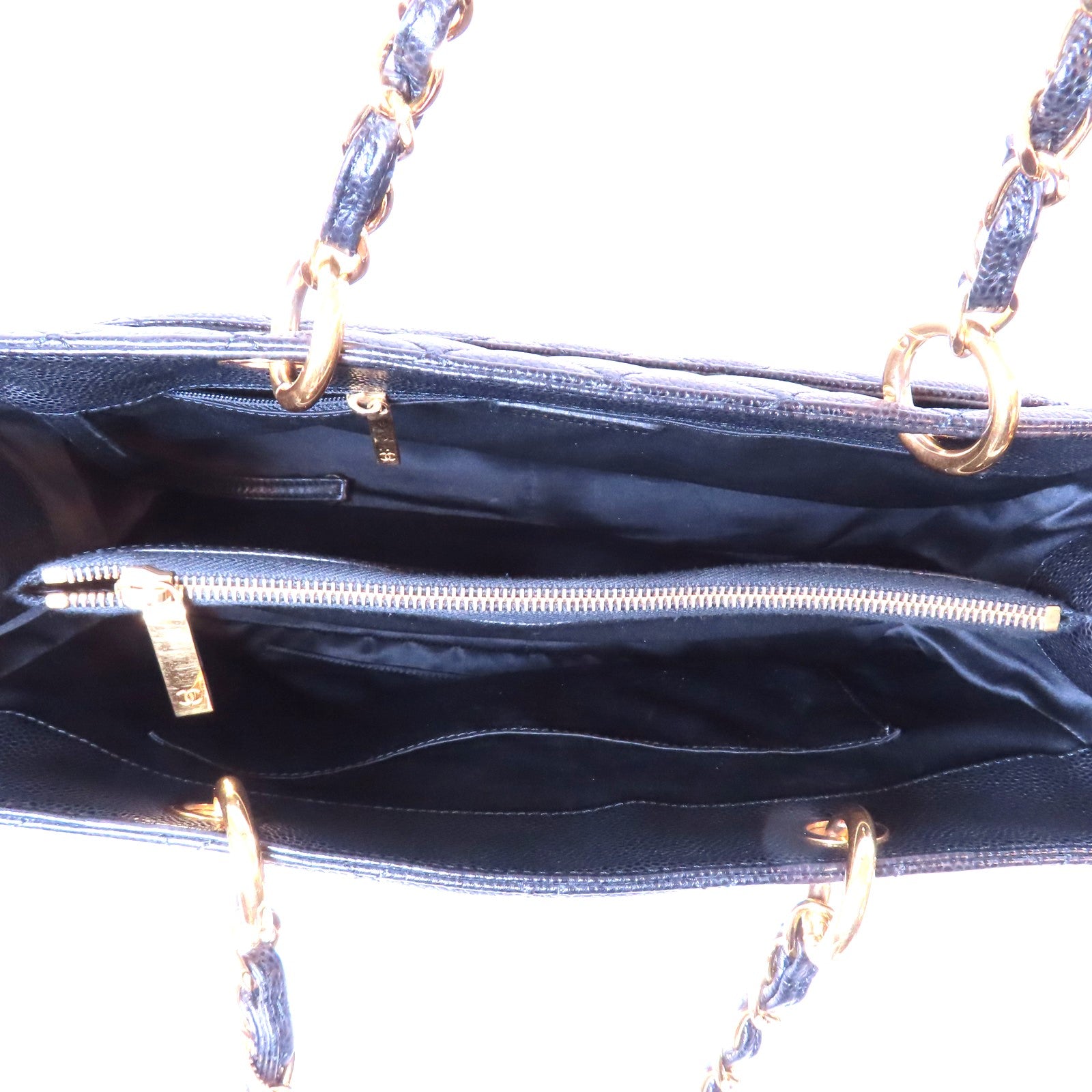 CHANEL 菱格牛皮皮革GST Grand Shopping Tote金扣手挽袋黑色