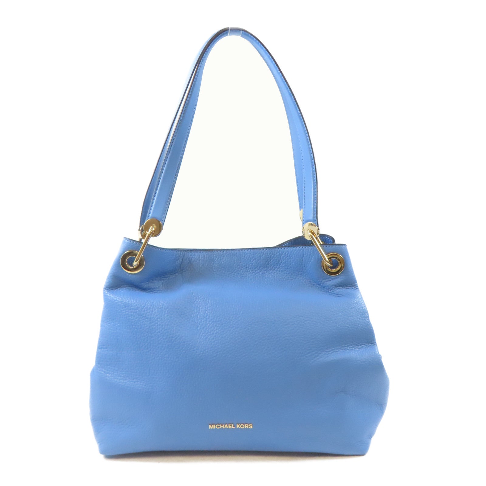 Michael Kors 【激減優惠】牛皮皮革Raven金扣肩背袋淺藍色