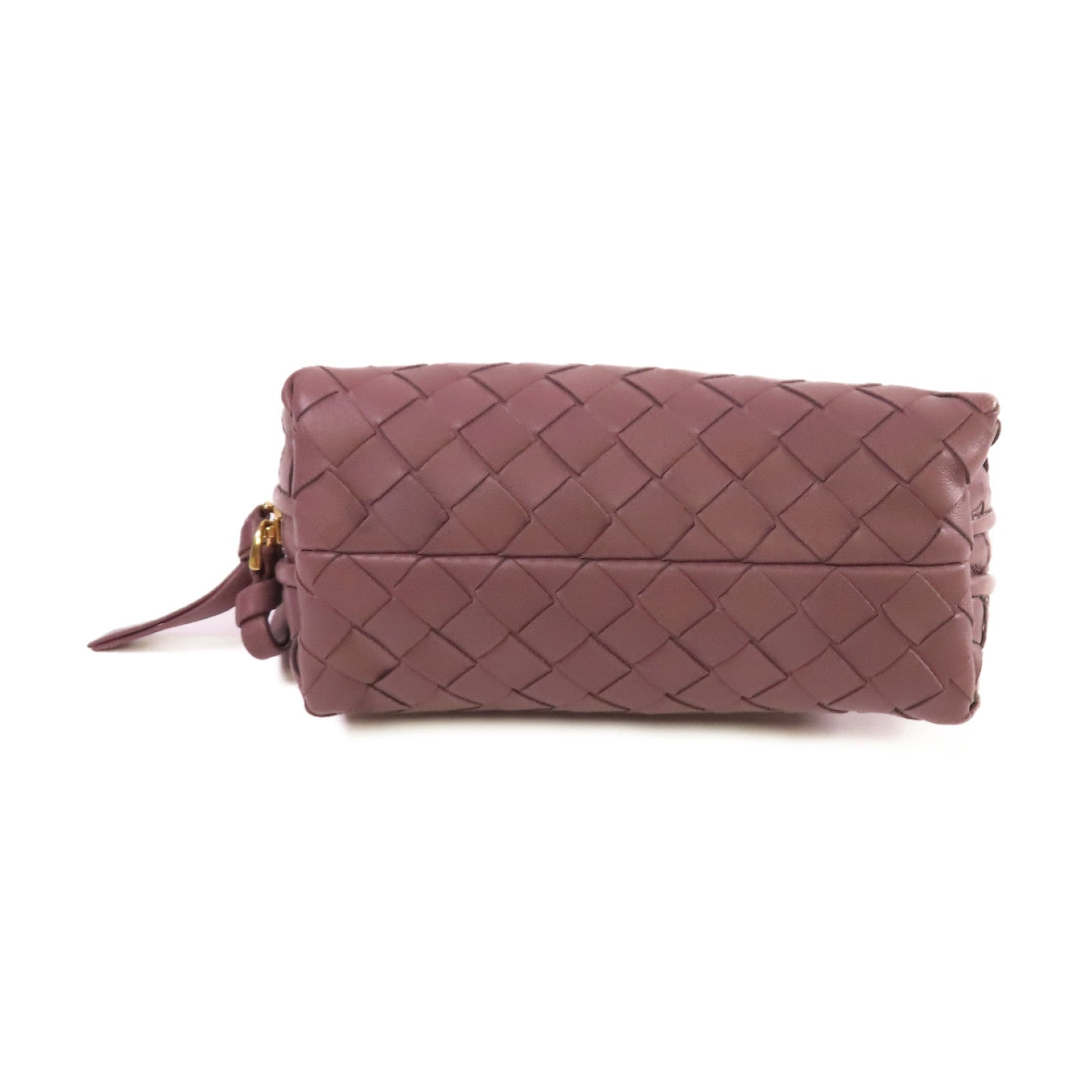 BOTTEGA VENETA 【激減優惠】織紋皮革Pouch金扣手拿包紫色