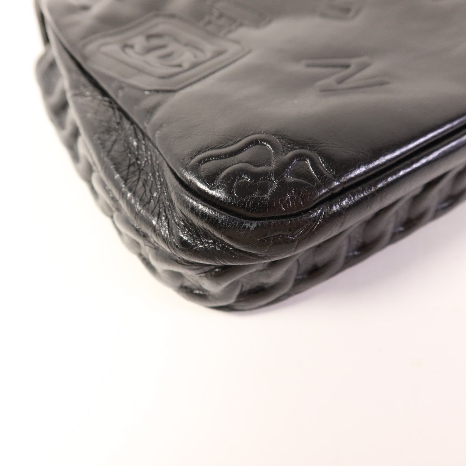 CHANEL 牛皮皮革Chain Shoulder Bag銀扣鏈帶肩背袋