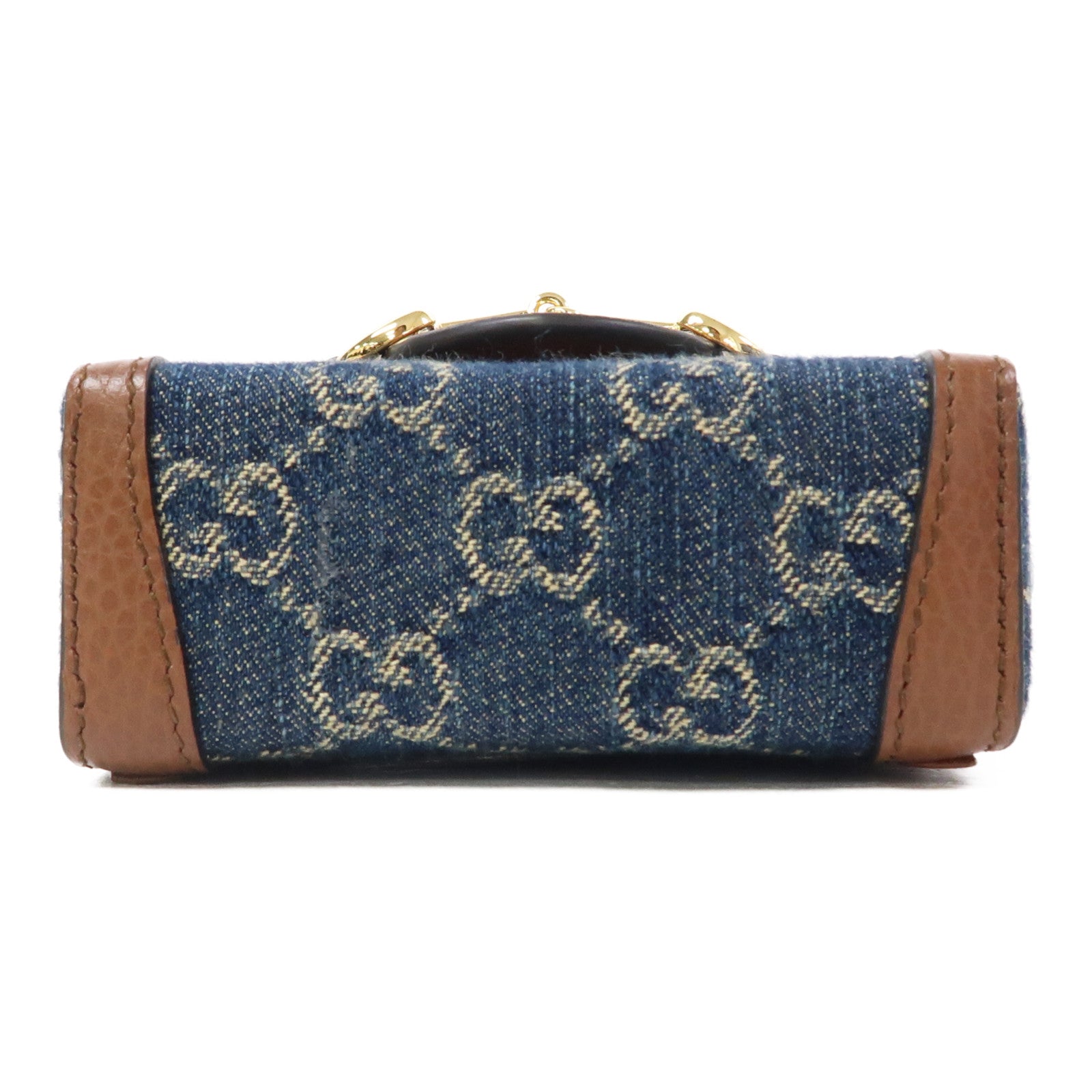 GUCCI 帆布Horsebit 1955 Mini Bag金扣肩背袋藍色