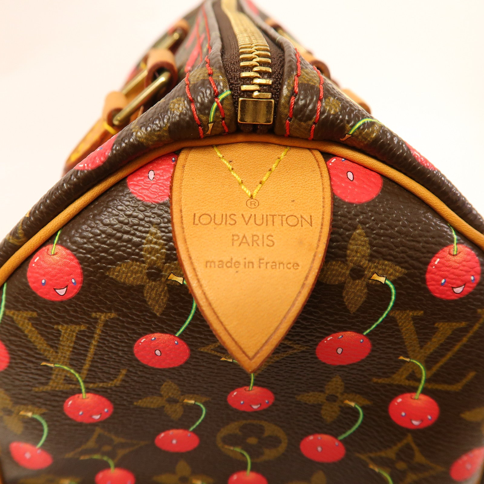 LOUIS VUITTON Monogram Takashi Murakami Speedy 25金扣手挽袋啡色