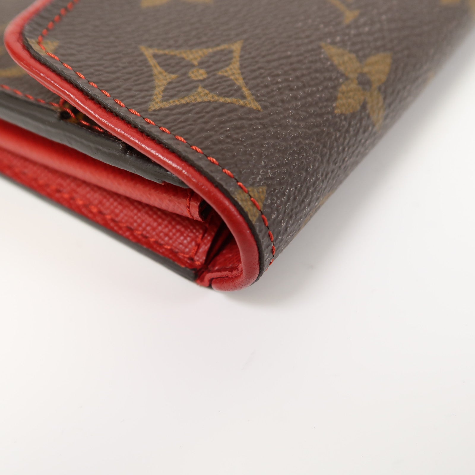 LOUIS VUITTON Monogram Sarah金扣長錢包啡色