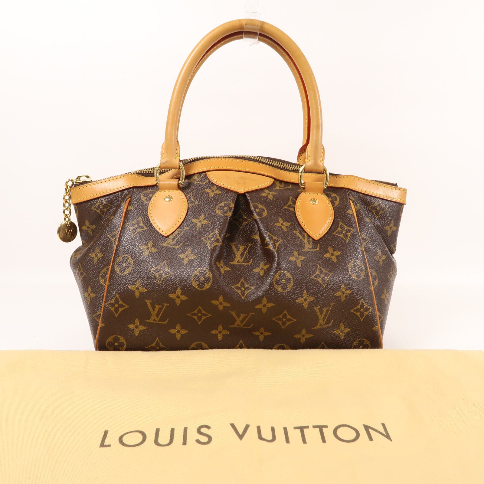 LOUIS VUITTON LV GHW Tivoli PM Shoulder Handbag M40143 Monogram Brown