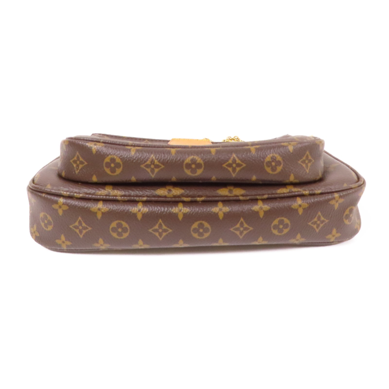 LOUIS VUITTON Monogram Multi Pochette Accessoires金扣手挽肩背兩用袋棕色