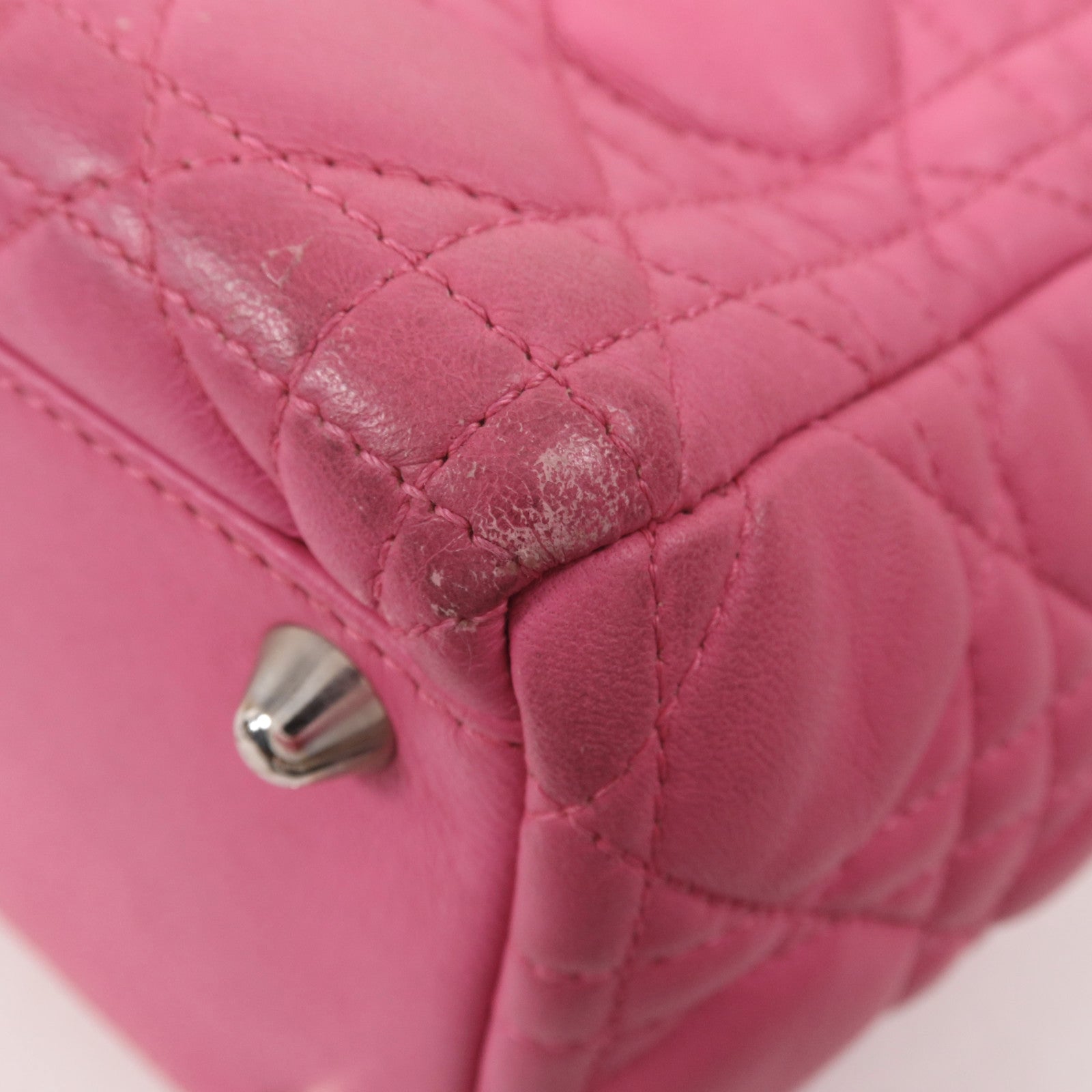 Dior 羊皮皮革Lady Dior銀扣手挽袋