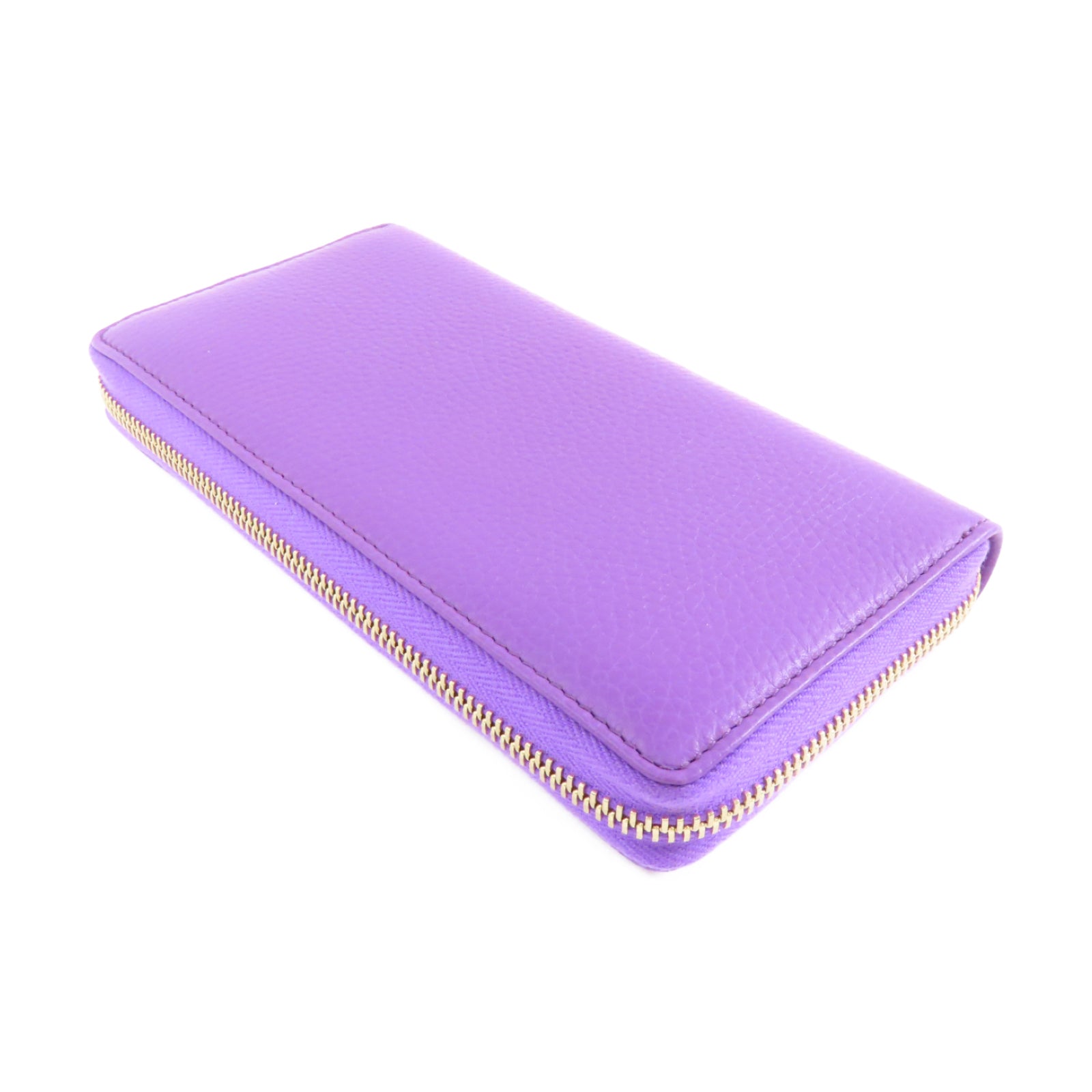 GUCCI 牛皮皮革Long Wallet金扣長錢包紫色