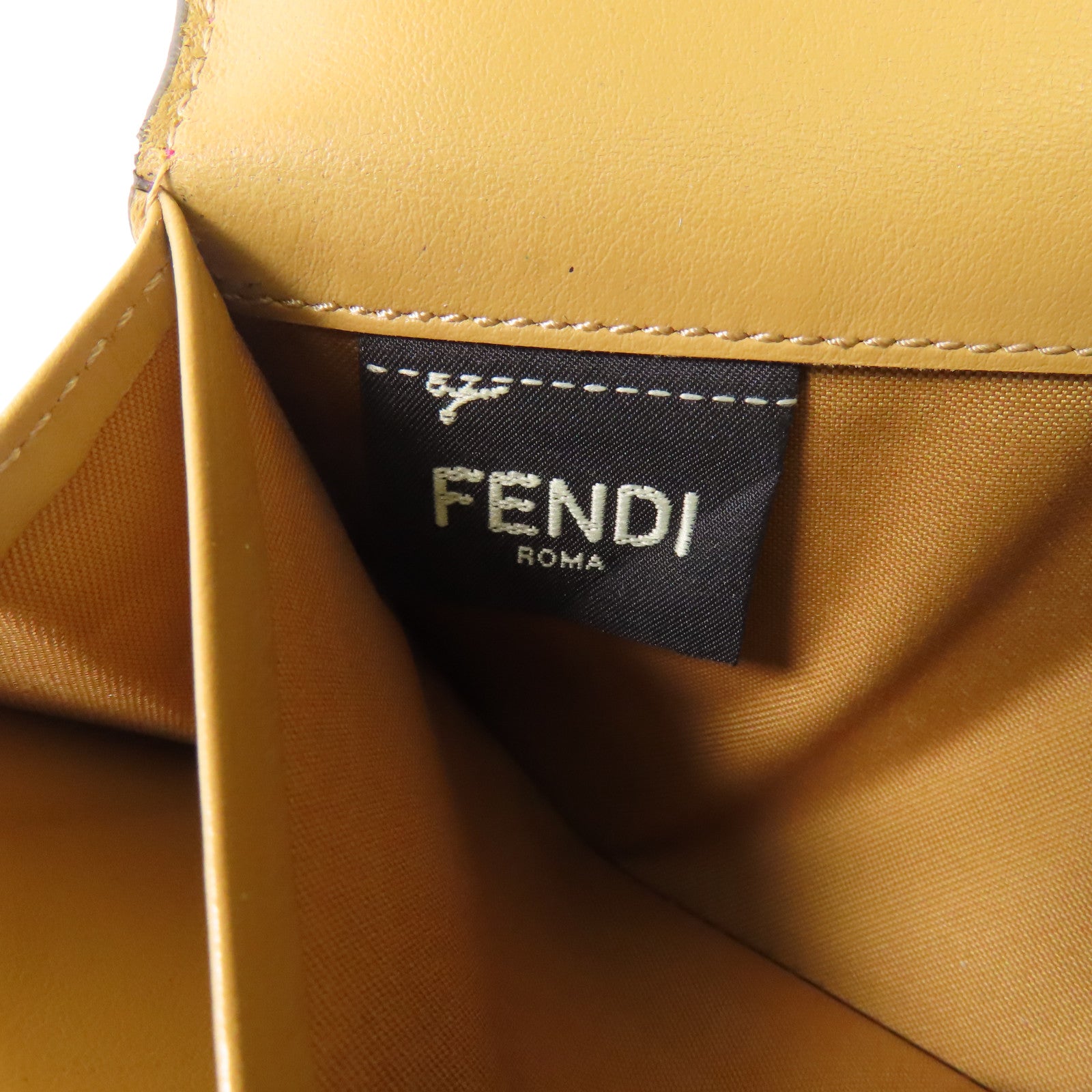 FENDI 【激減優惠】牛皮皮革Long Wallet金扣長錢包