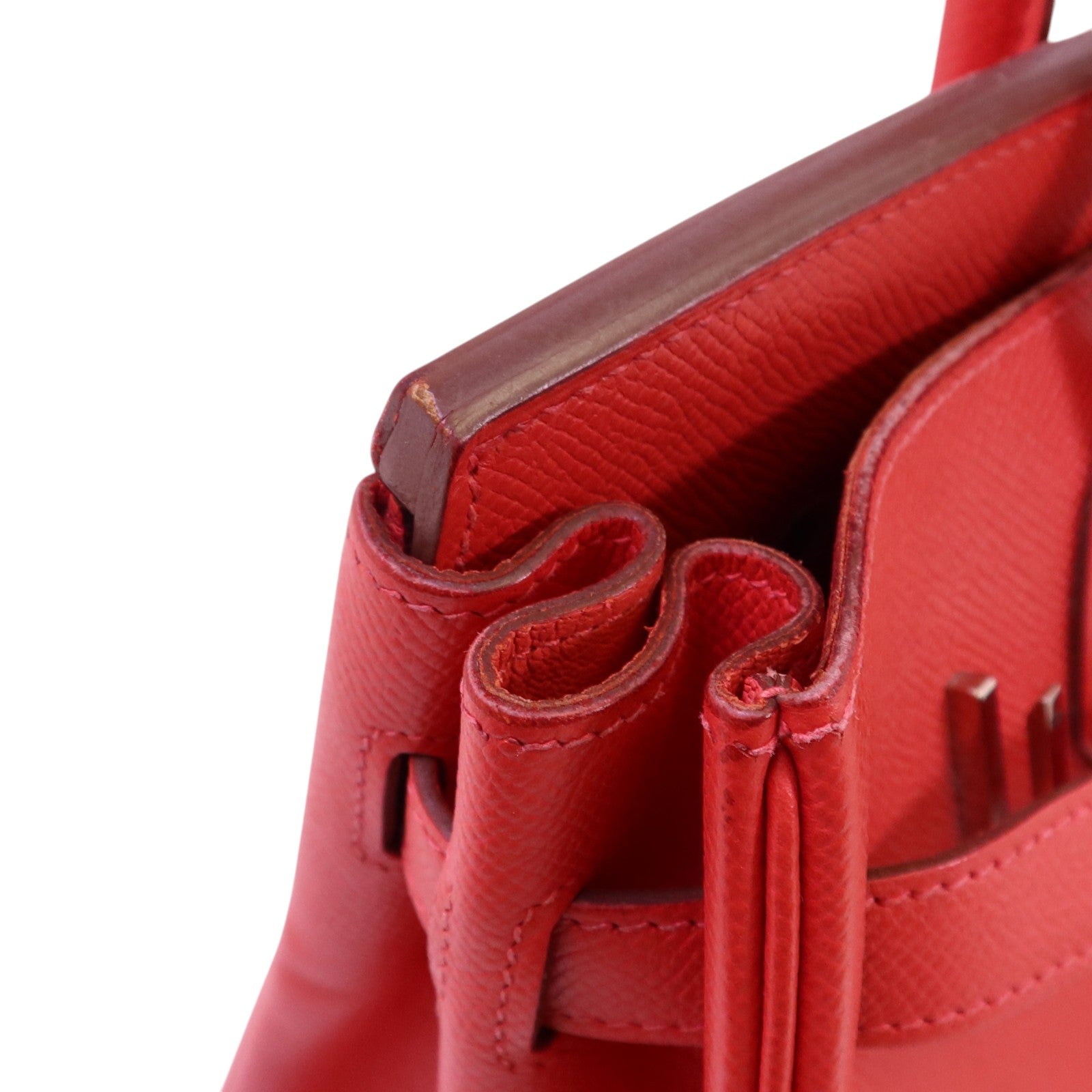 HERMES Epsom皮革Birkin 30銀扣手挽袋紅色