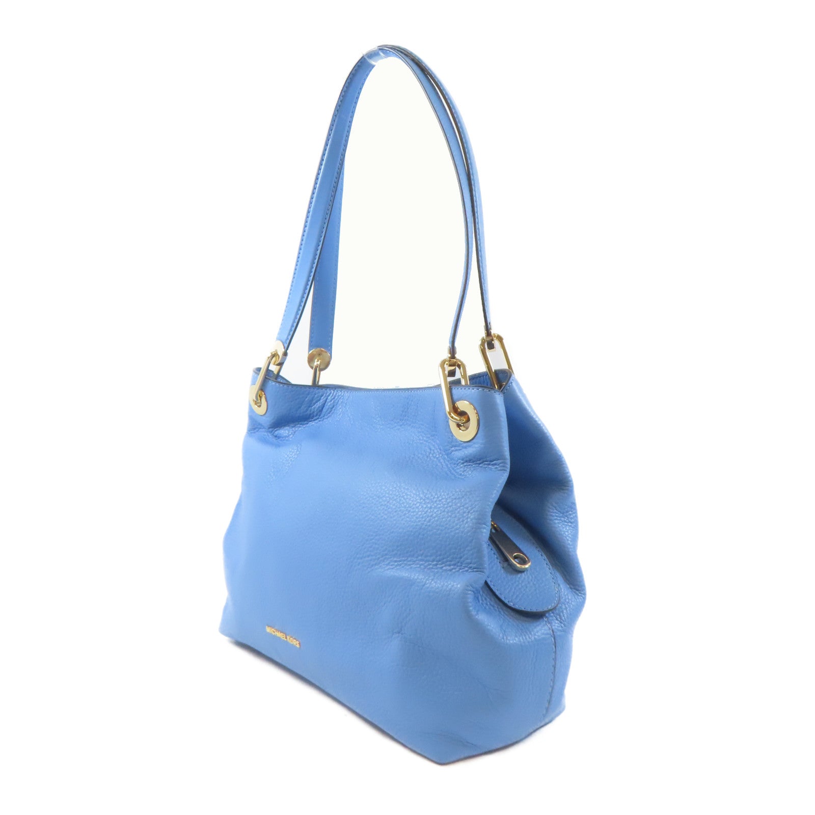 Michael Kors 【激減優惠】牛皮皮革Raven金扣肩背袋淺藍色