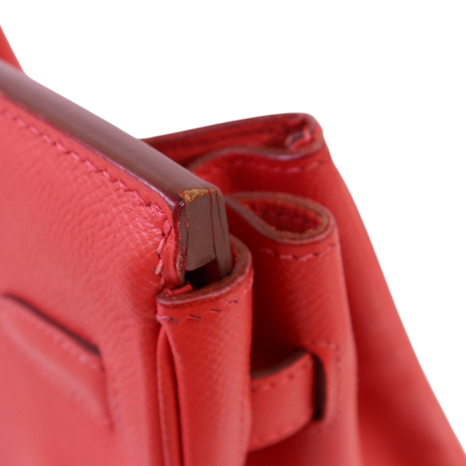 HERMES Epsom皮革Birkin 30銀扣手挽袋紅色