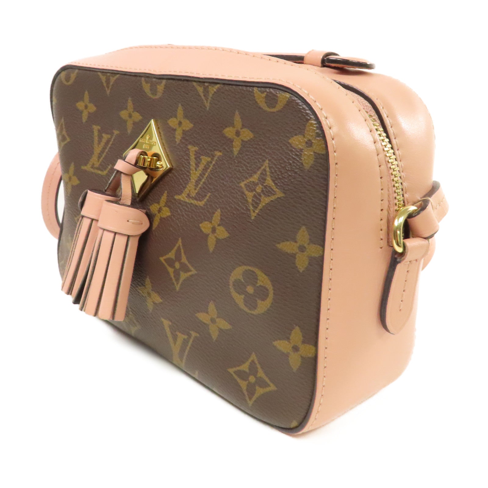 LOUIS VUITTON 【激減優惠】Monogram Saintonge 2Way Shoulder Bag金扣手挽肩背兩用袋啡色/粉紅色