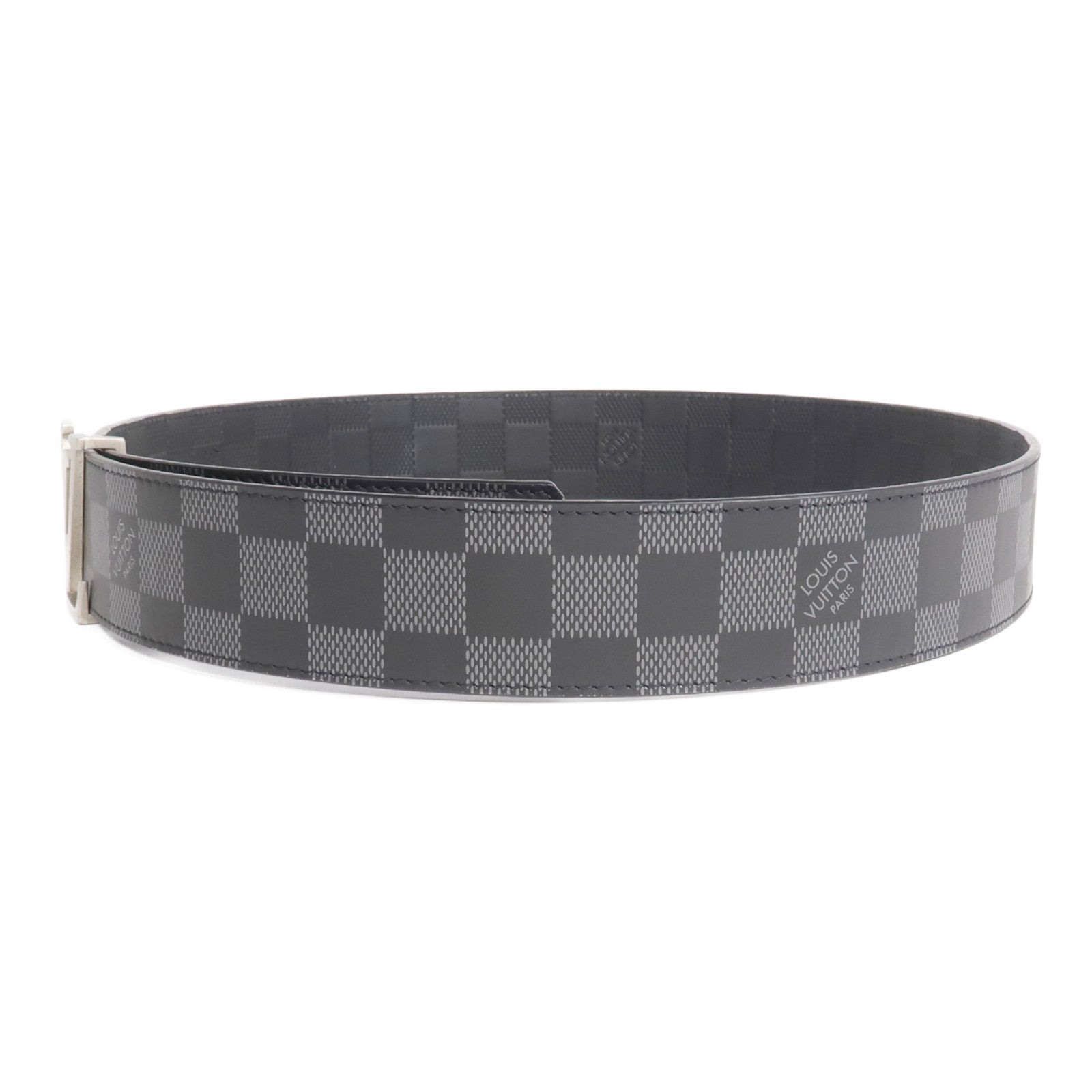 LOUIS VUITTON Damier Infini Belt銀扣皮帶