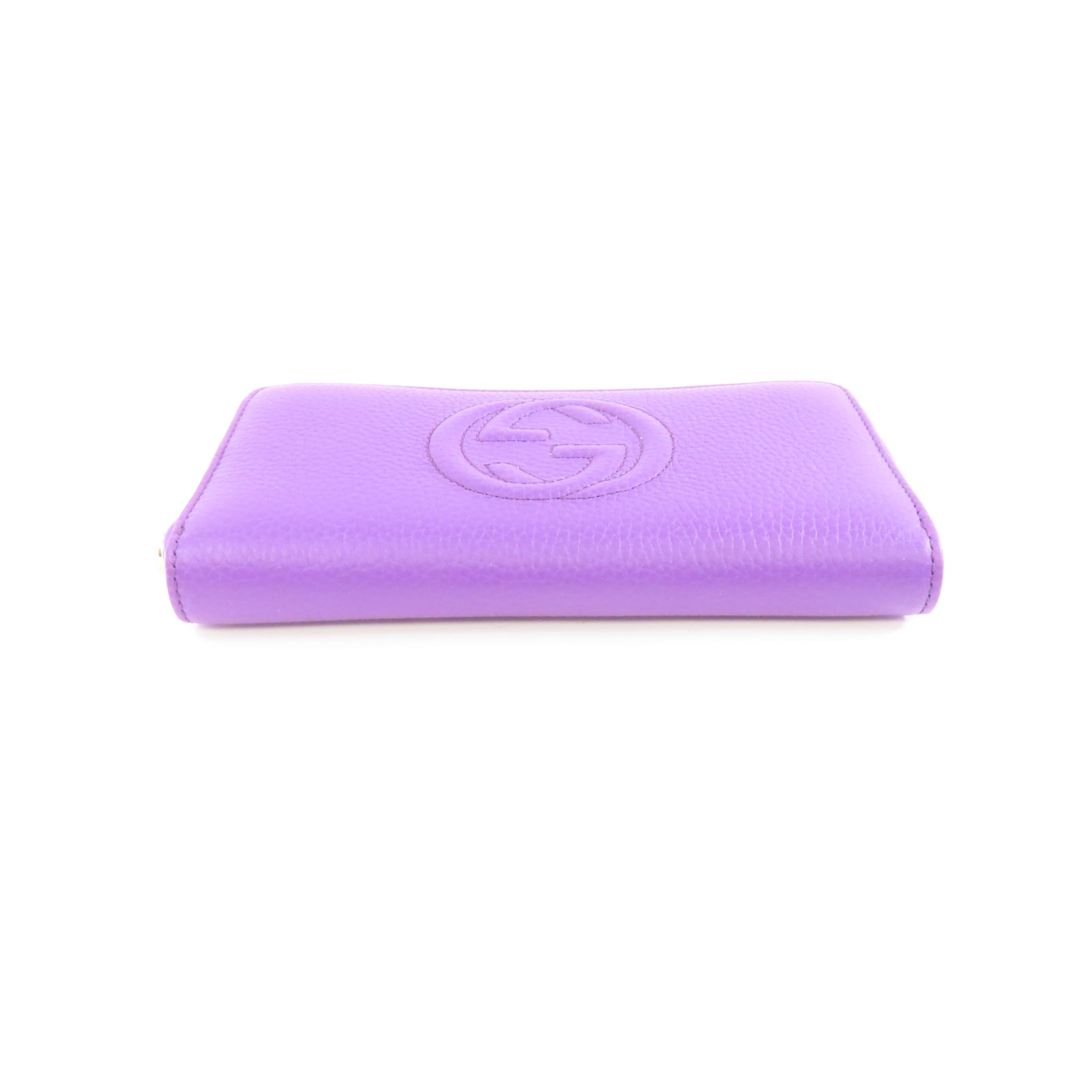 GUCCI 牛皮皮革Long Wallet金扣長錢包紫色