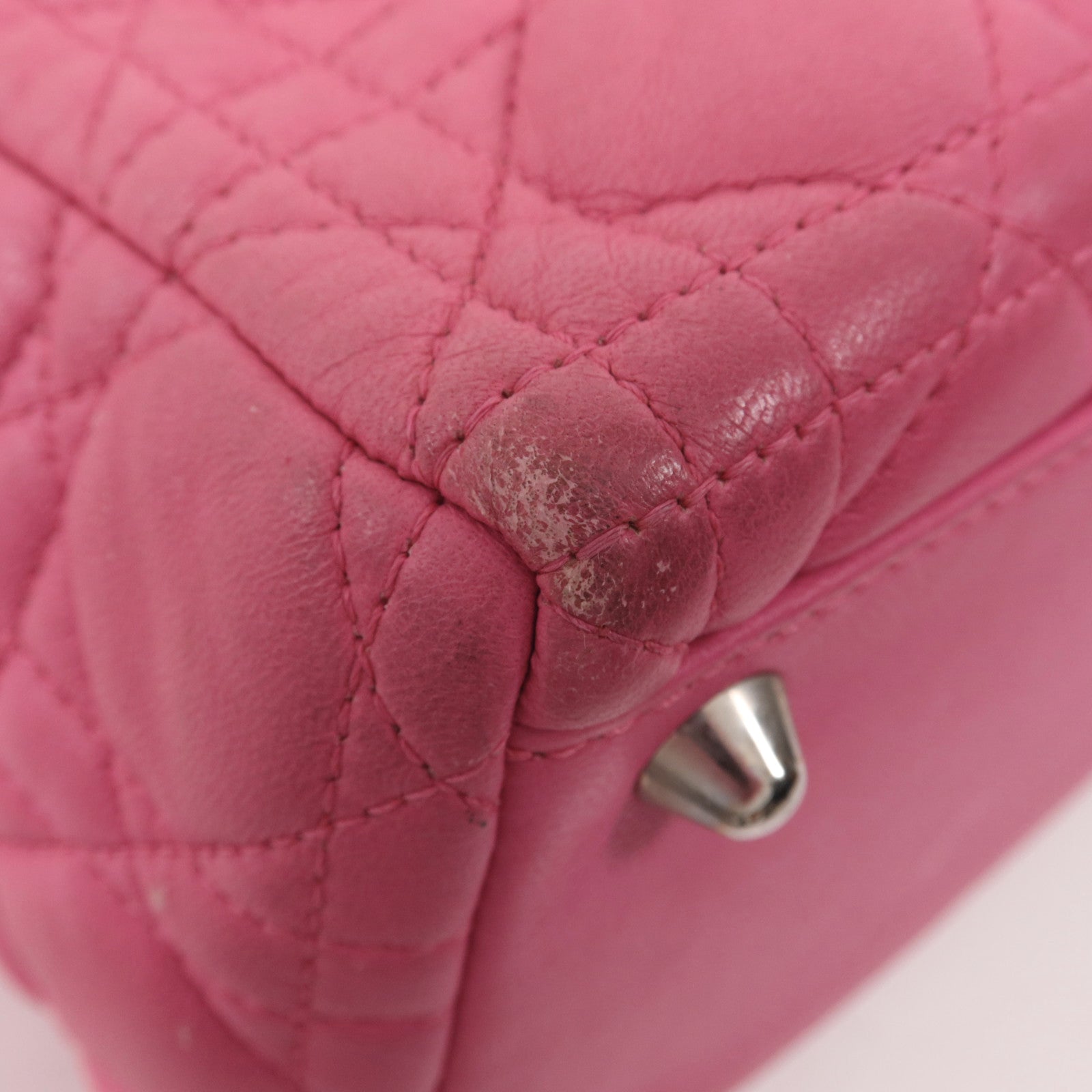 Dior 羊皮皮革Lady Dior銀扣手挽袋