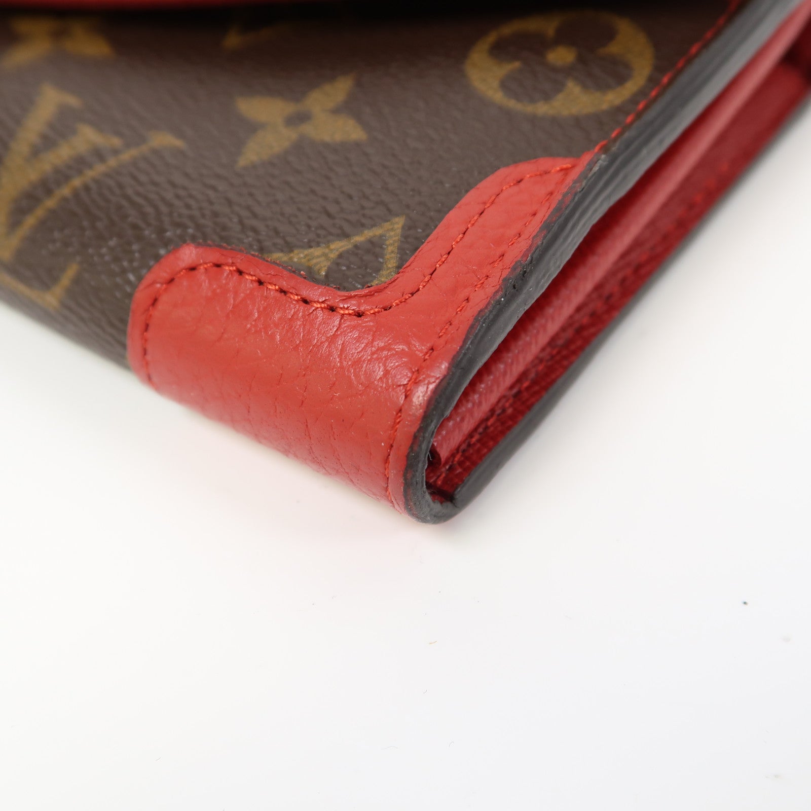 LOUIS VUITTON Monogram Sarah金扣長錢包啡色