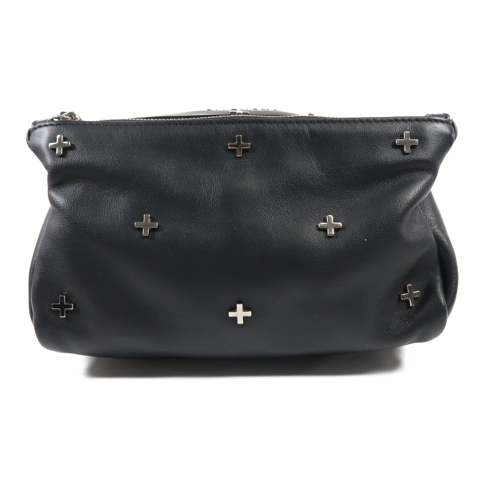 GIVENCHY 牛皮皮革Pandora銀扣鏈帶肩背袋