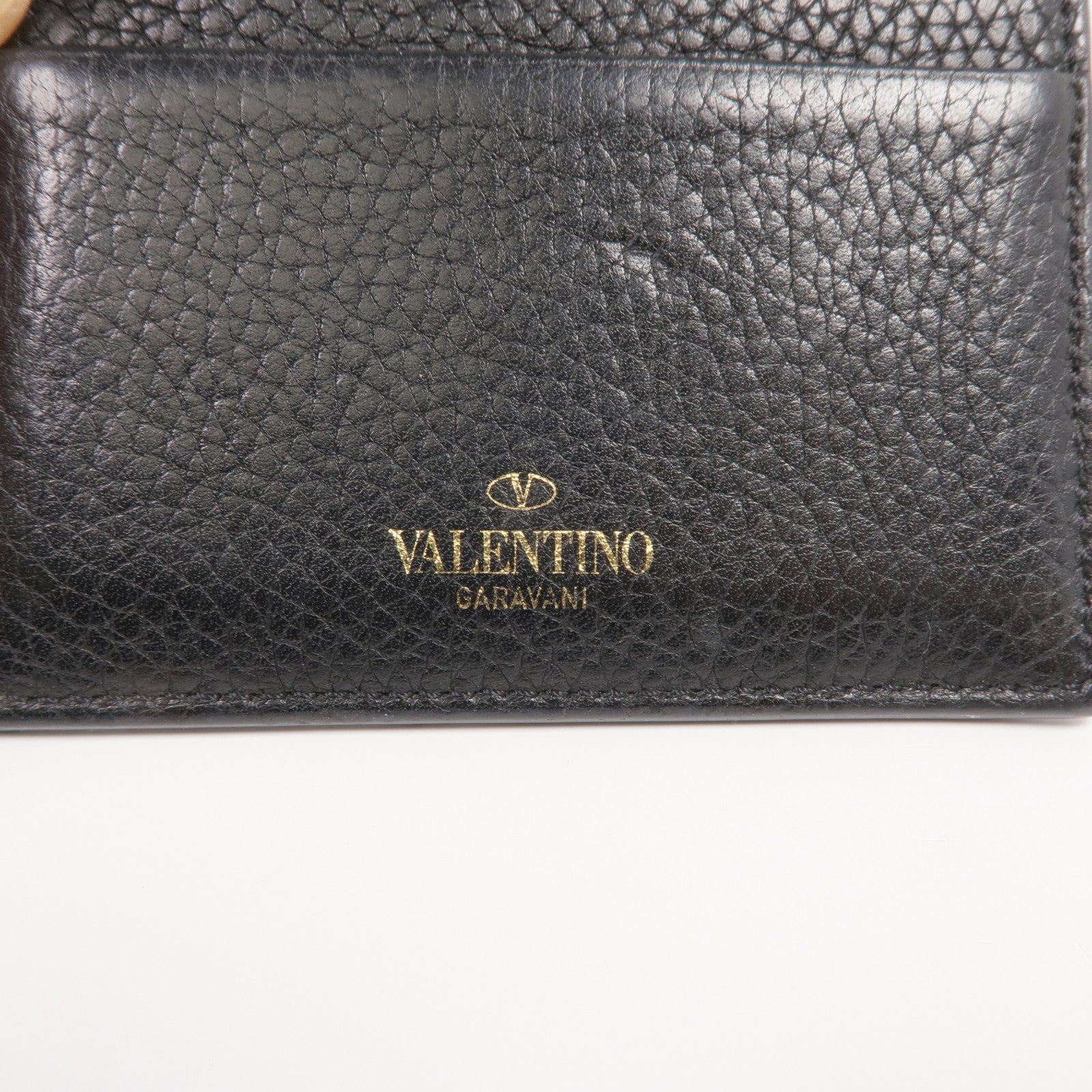 Valentino 牛皮皮革Rockstud Card Holder金扣卡片套