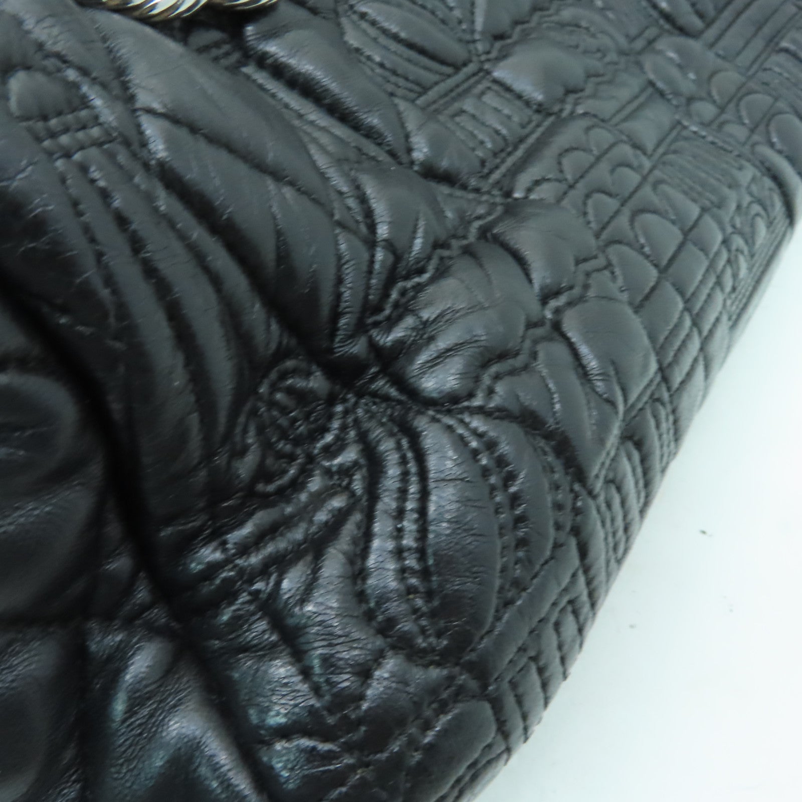 CHANEL 【激減優惠】菱格羊皮皮革Chain Shoulder Bag銀扣鏈帶肩背袋黒色