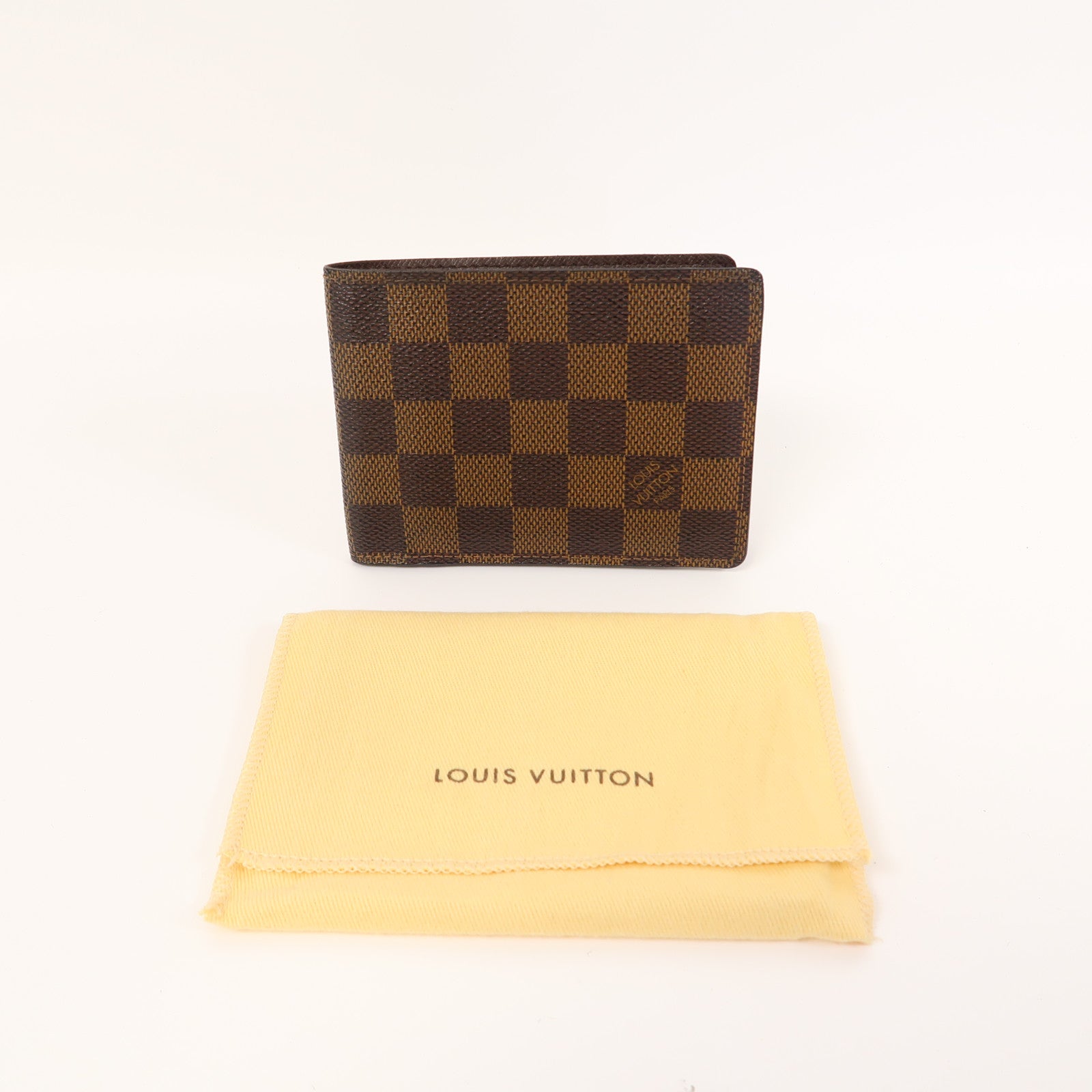 LOUIS VUITTON Damier Ebene Fold Wallet錢包啡色
