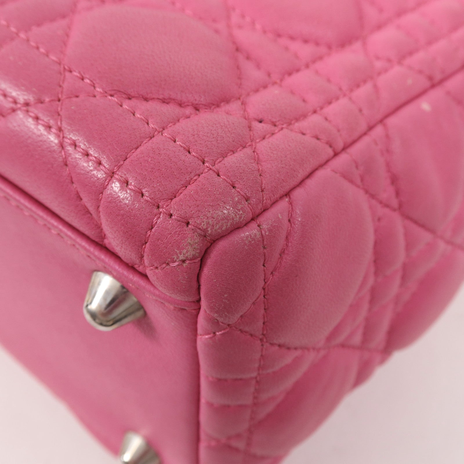 Dior 羊皮皮革Lady Dior銀扣手挽袋