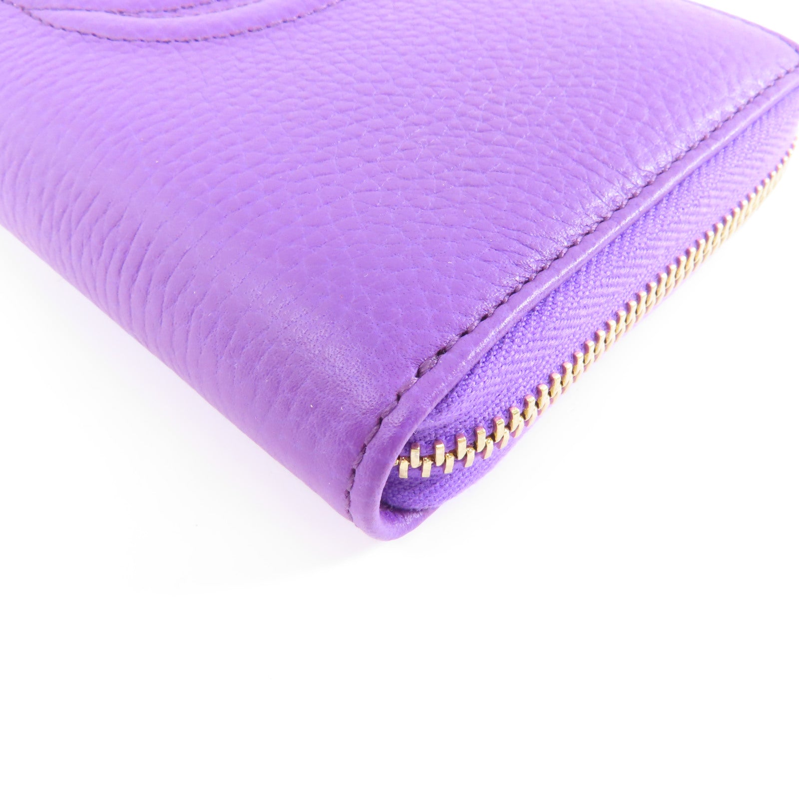 GUCCI 牛皮皮革Long Wallet金扣長錢包紫色