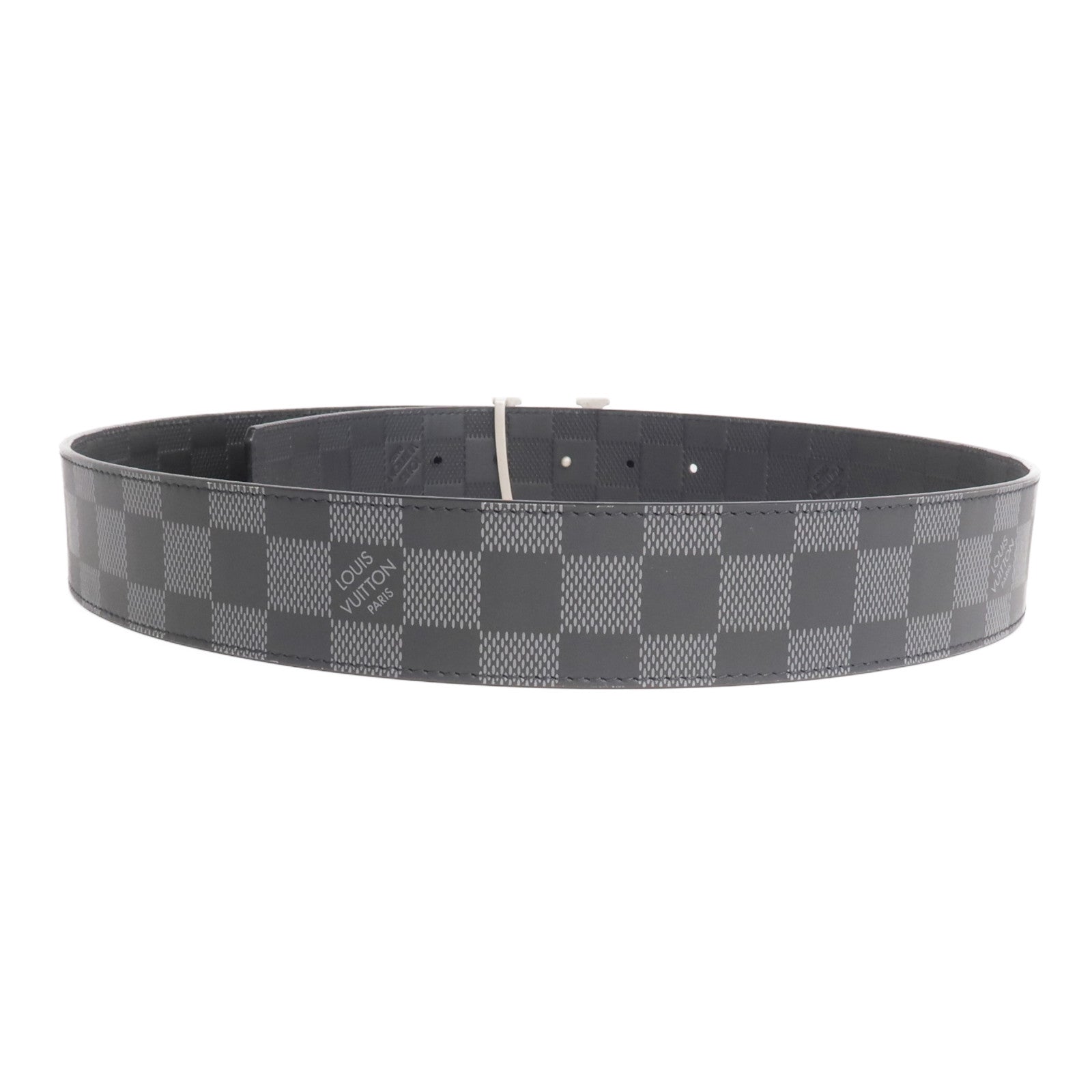 LOUIS VUITTON Damier Infini Belt銀扣皮帶