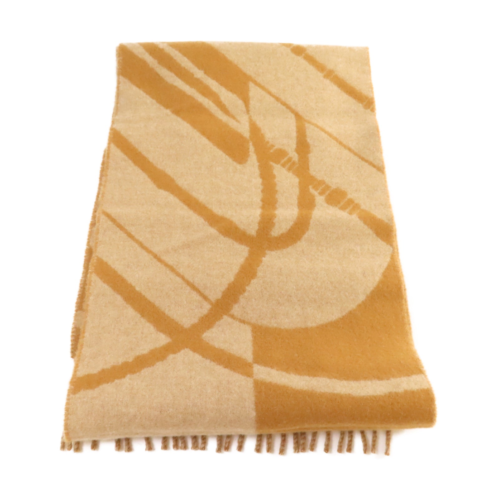 HERMES 【激減優惠】羊絨Scarf圍巾啡色/杏色