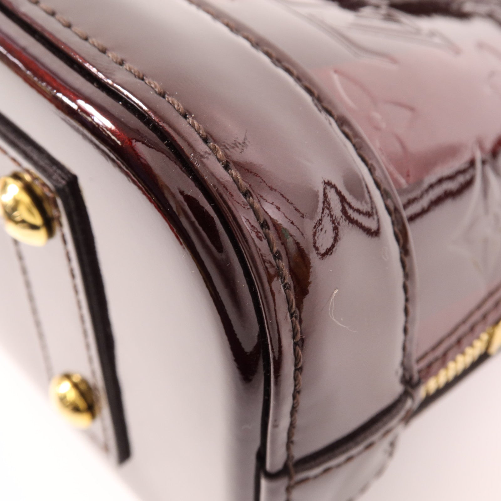 LOUIS VUITTON Monogram Vernis Alma BB金扣手挽肩背兩用袋