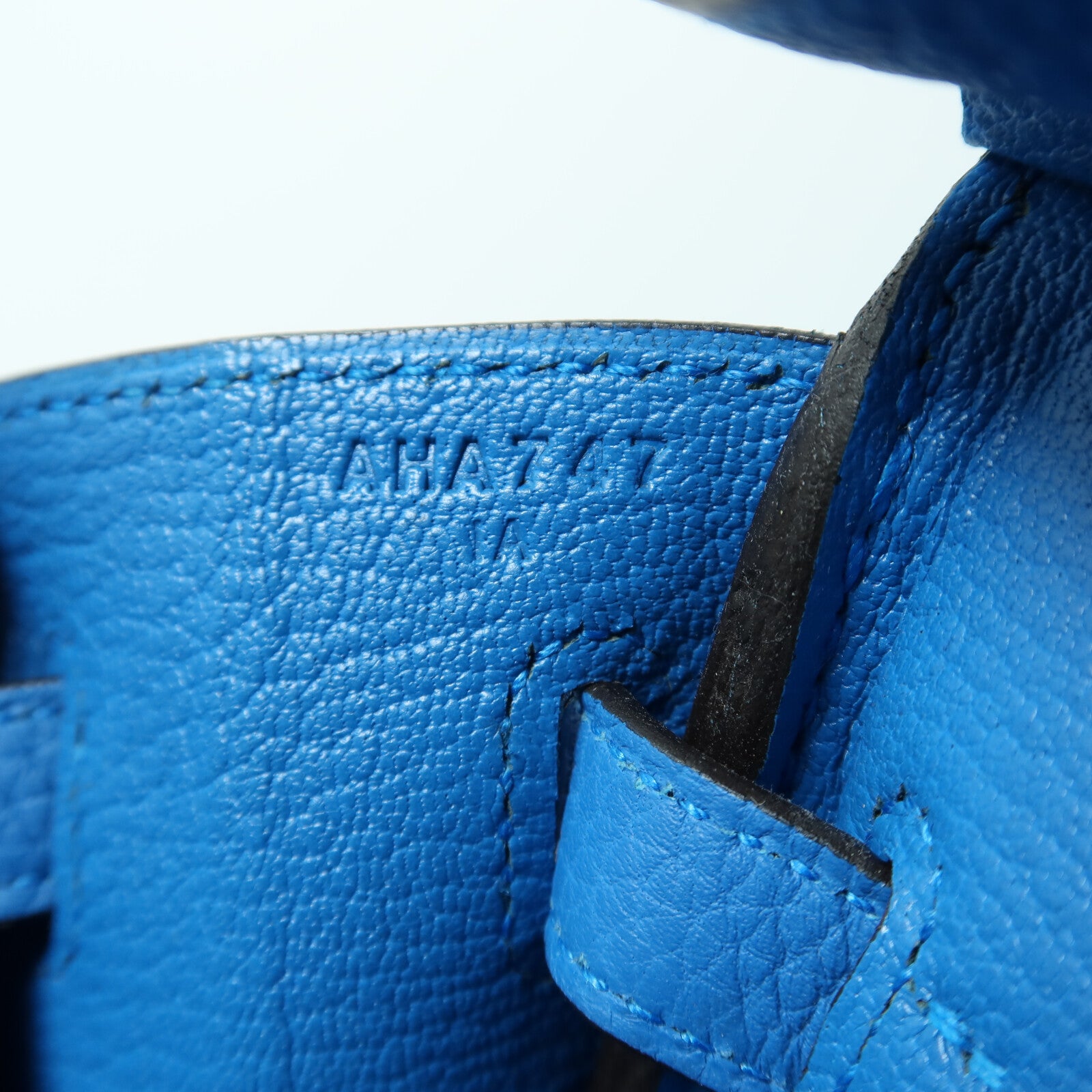 HERMES Togo皮革Birkin 25銀扣手挽袋Blue Zanziar