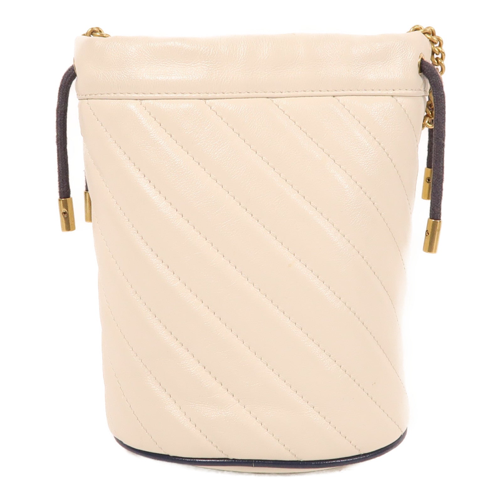 GUCCI 【激減優惠】牛皮皮革Bucket Bag金扣鏈帶肩背袋